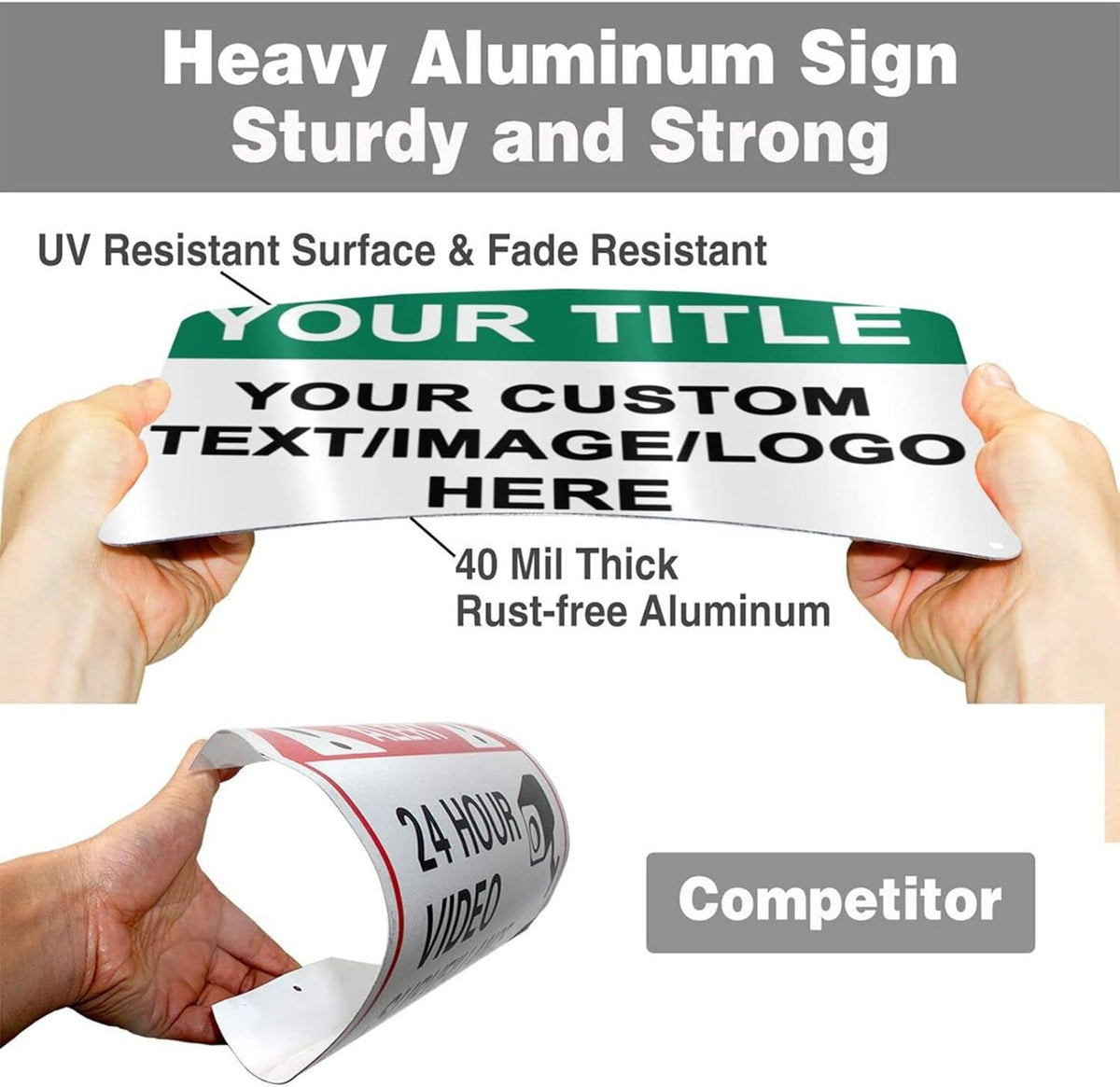 Custom Outdoor Metal Signs - 12 x 8 Aluminum Rust-Proof Entrance, Garden, Hazard, Intersection