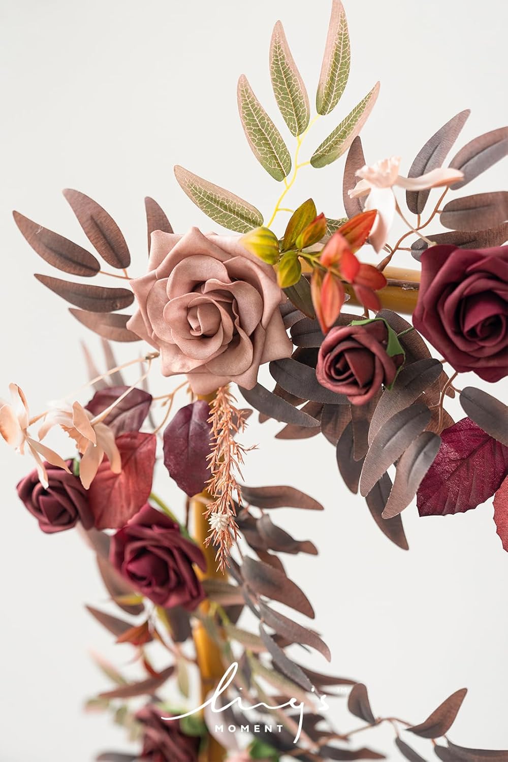 Ling's moment 5FT Burgundy Artificial Flower Garland Maroon Rose Floral Garland Arch Flowers Vine