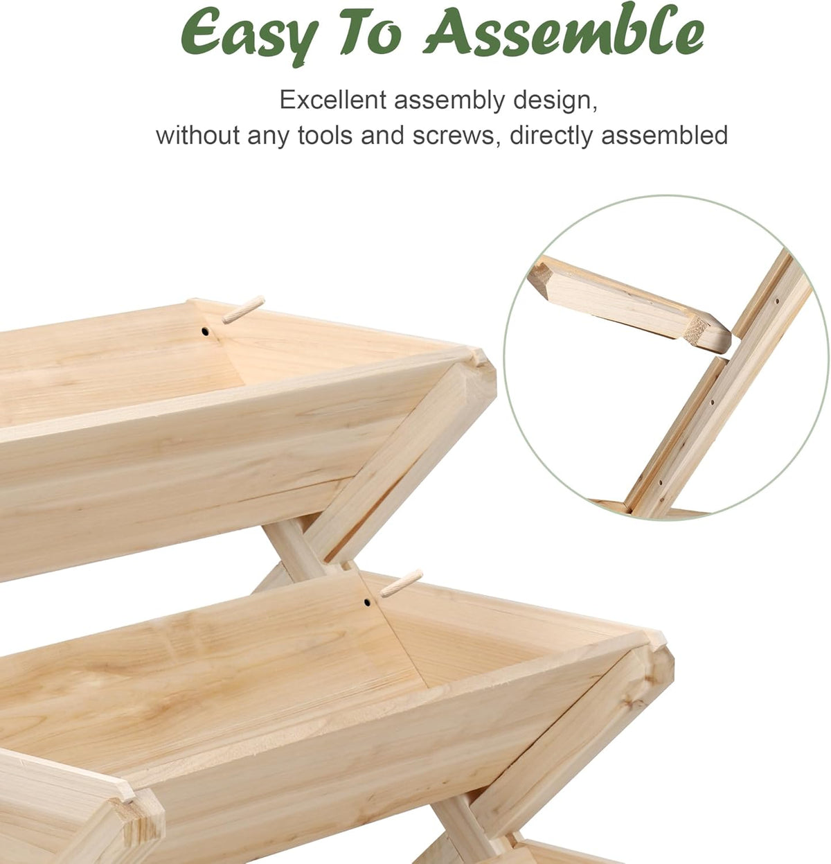 3 Tiers Wooden Vertical Raised Garden Bed with Legs,Planter Raised Beds Kit for Flowers Herbs