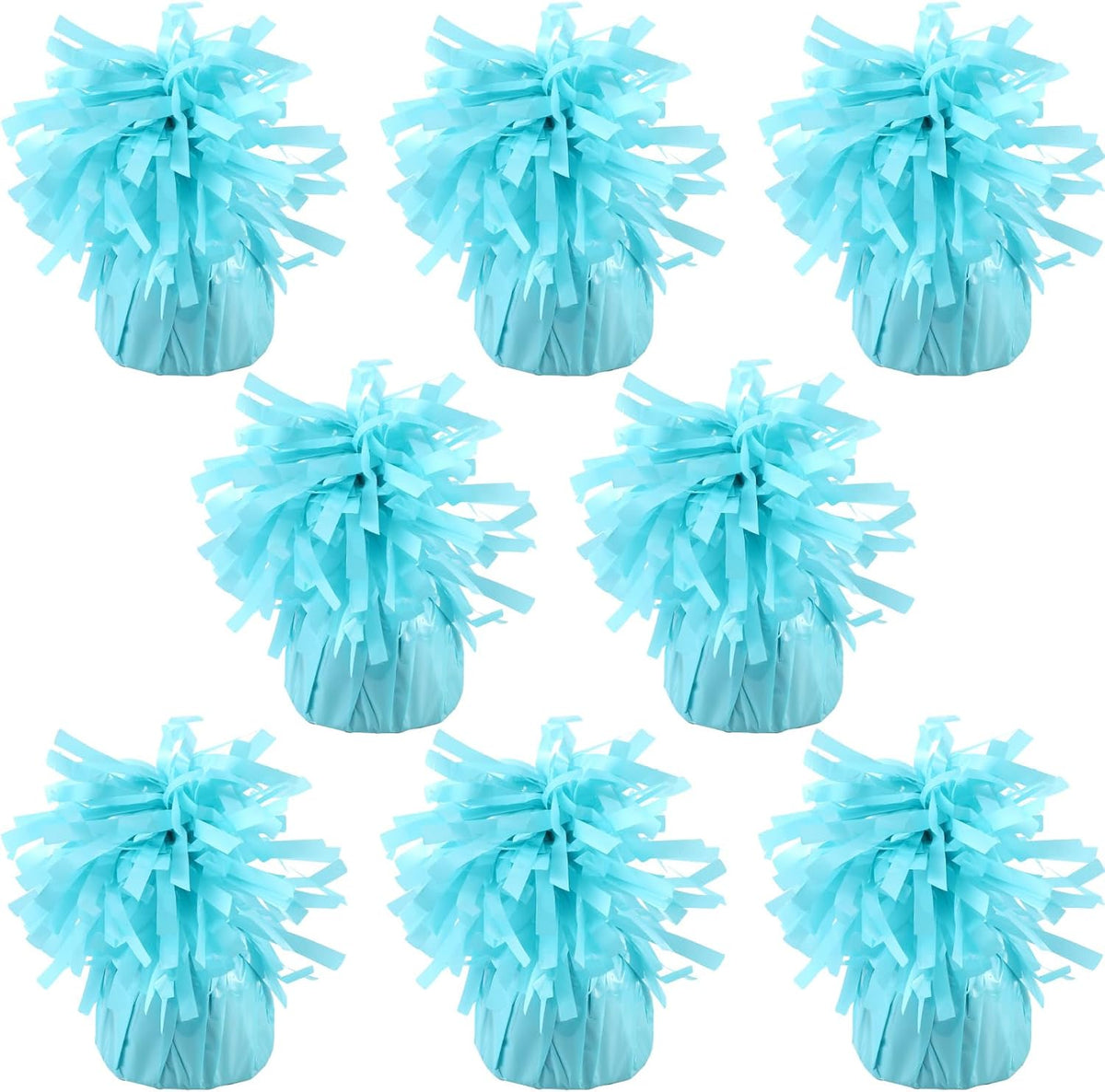 8 Pcs Baby Blue Metallic Balloon Weights Holder Anchors Balloon Holder Weights for Helium Balloons