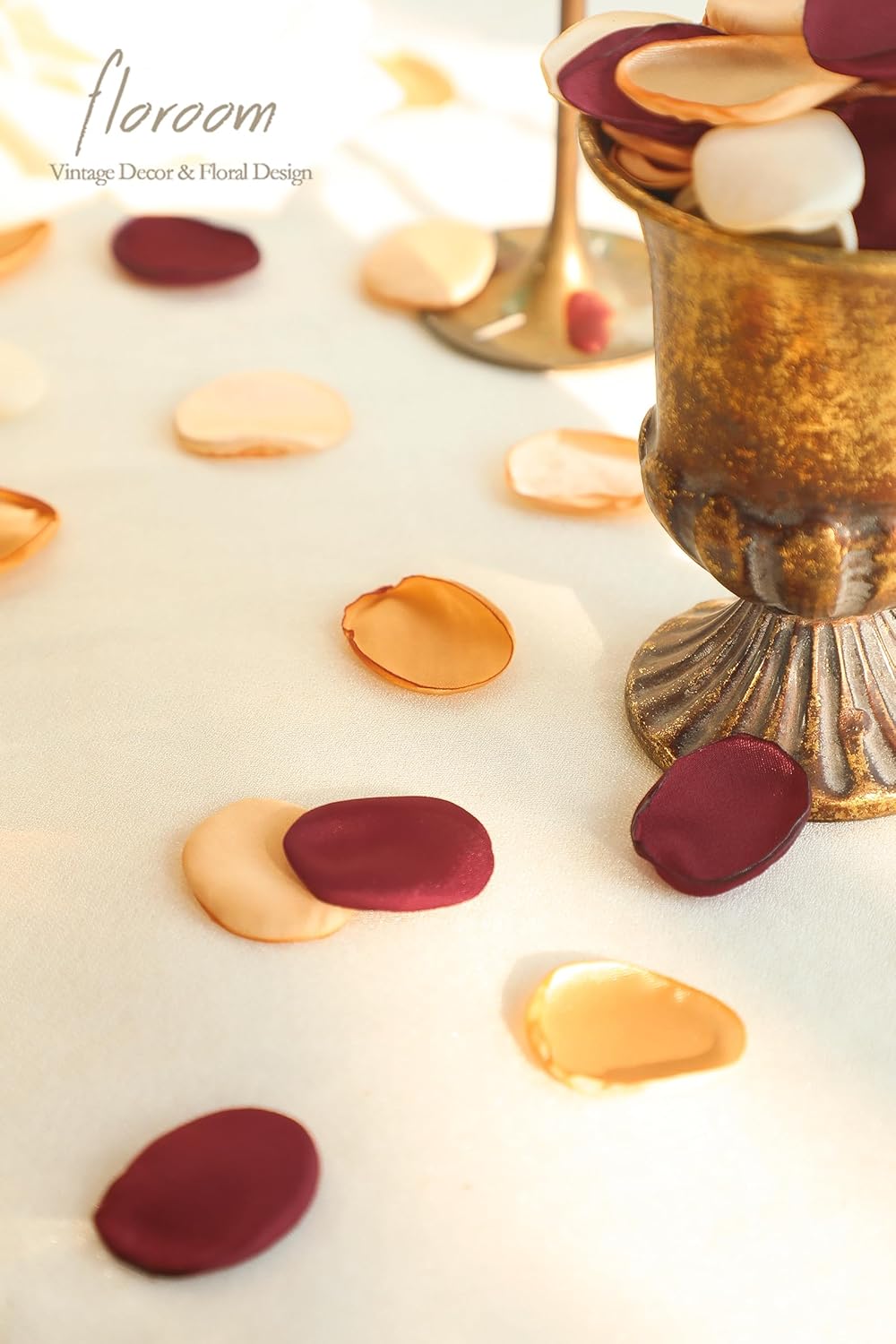 Floroom 300pcs Rose Petals Chic Terracotta Faux Silk Flower Petals Burnt Orange for Wedding Flower
