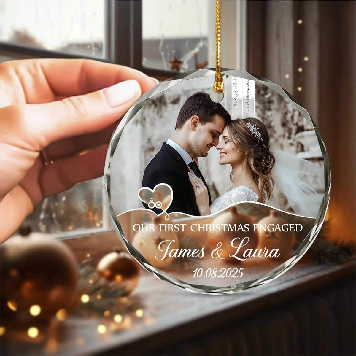 Personalized Our First Christmas Engaged Ornaments - Wedding Christmas Ornament For Newlywed
