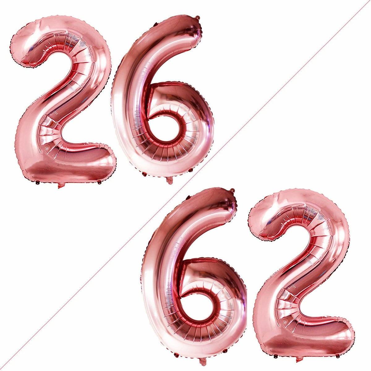 GOER Number 26 Balloons for 26th Birthday Party Decorations,42 Inch Jumbo Foil Helium 62 Balloons