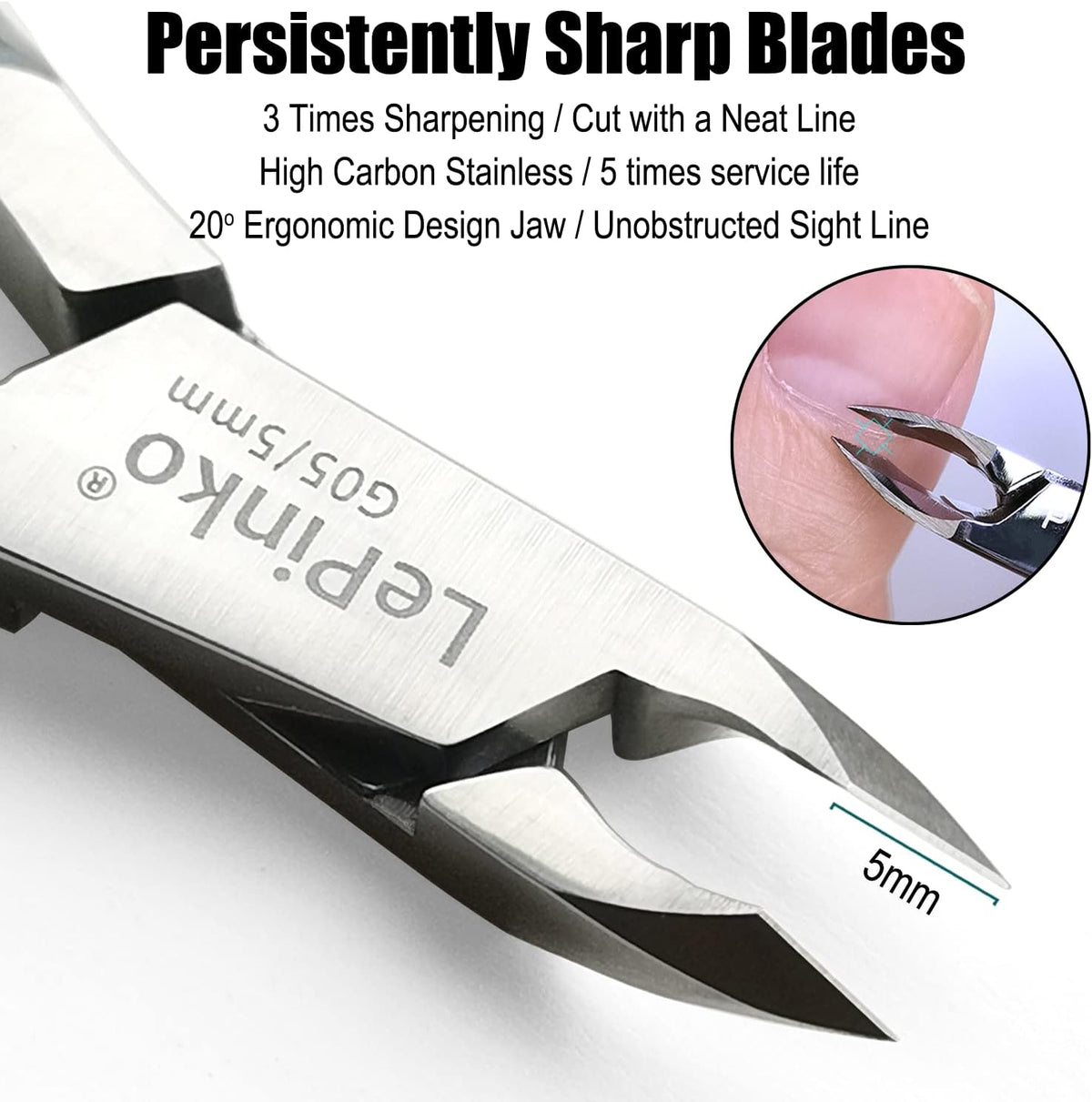 LePinko Professional Cuticle Trimmer kit, Super Sharp Dead Skin Clipper, Labor-saving Cuticula