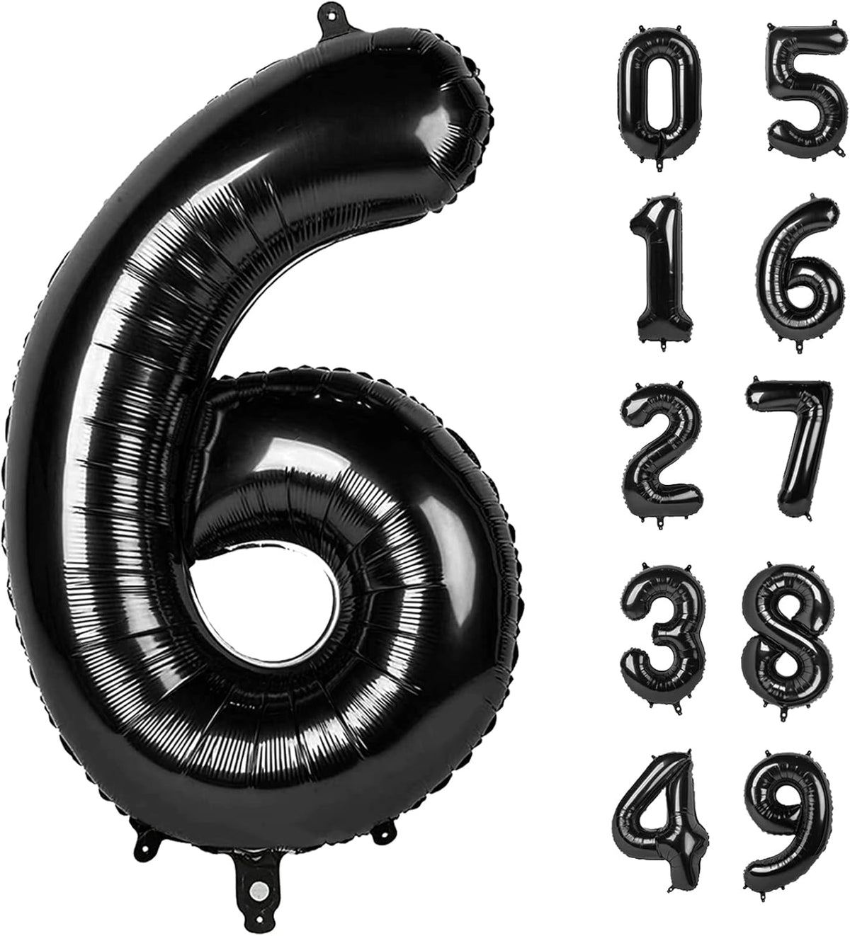 40 Inch Black Number Balloon 0-9(Zero-Nine), Big Size Happy Birthday Balloon, Foil Helium Big