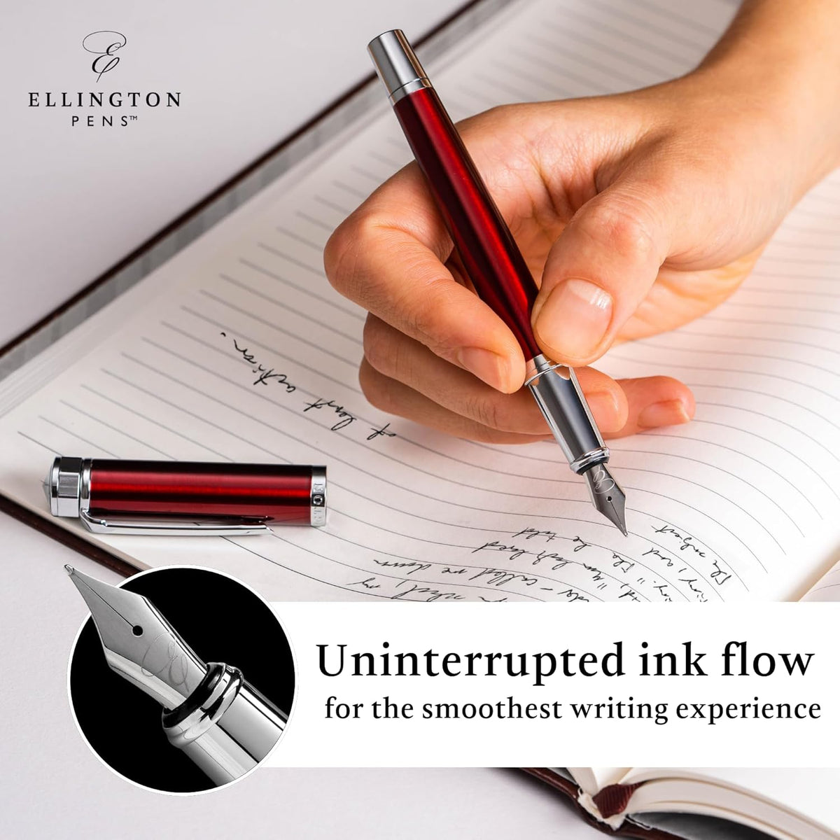 Ellington Pens Luxury Fountain Pen Set- Fountain Pens for Writing - Smooth Medium Nib - Includes