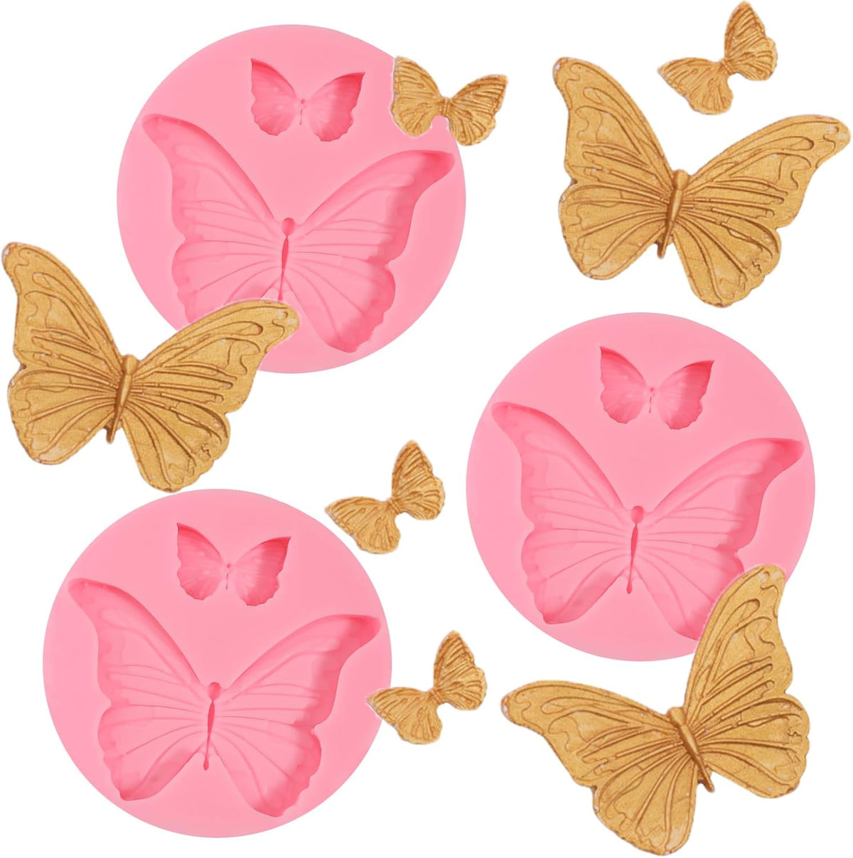 3 Pcs Butterfly Cake Decoration Fondant Molds, Exquisite Butterfly Chocolate Silicone Mold, for