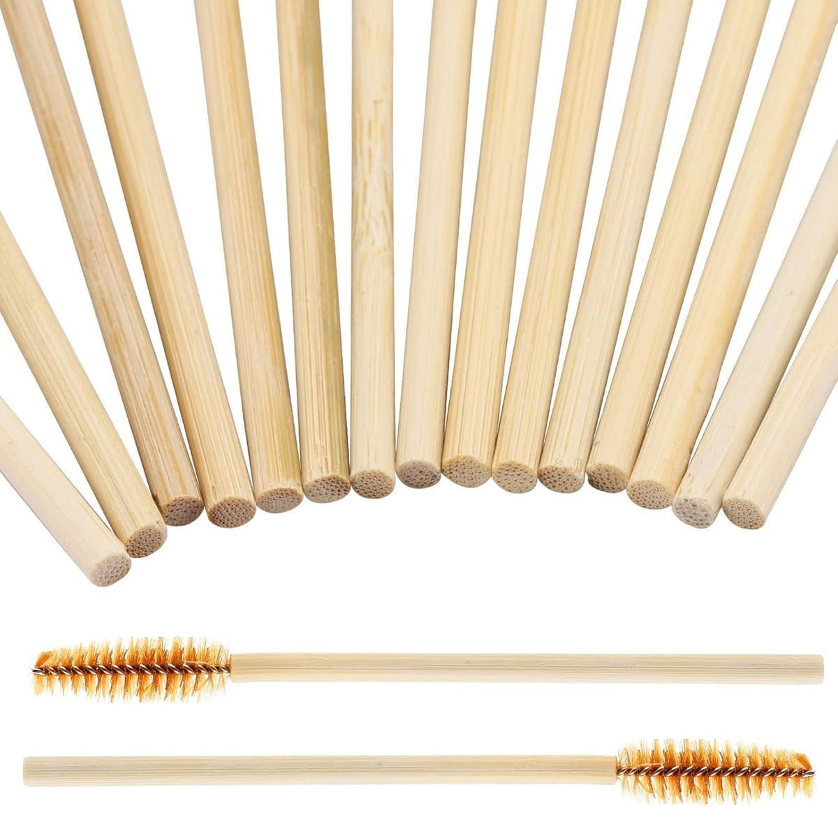 Tbestmax 300 Disposable Mascara Wands Eyelash Brush Spoolies for Eye Lash Extension Eyebrow Bamboo