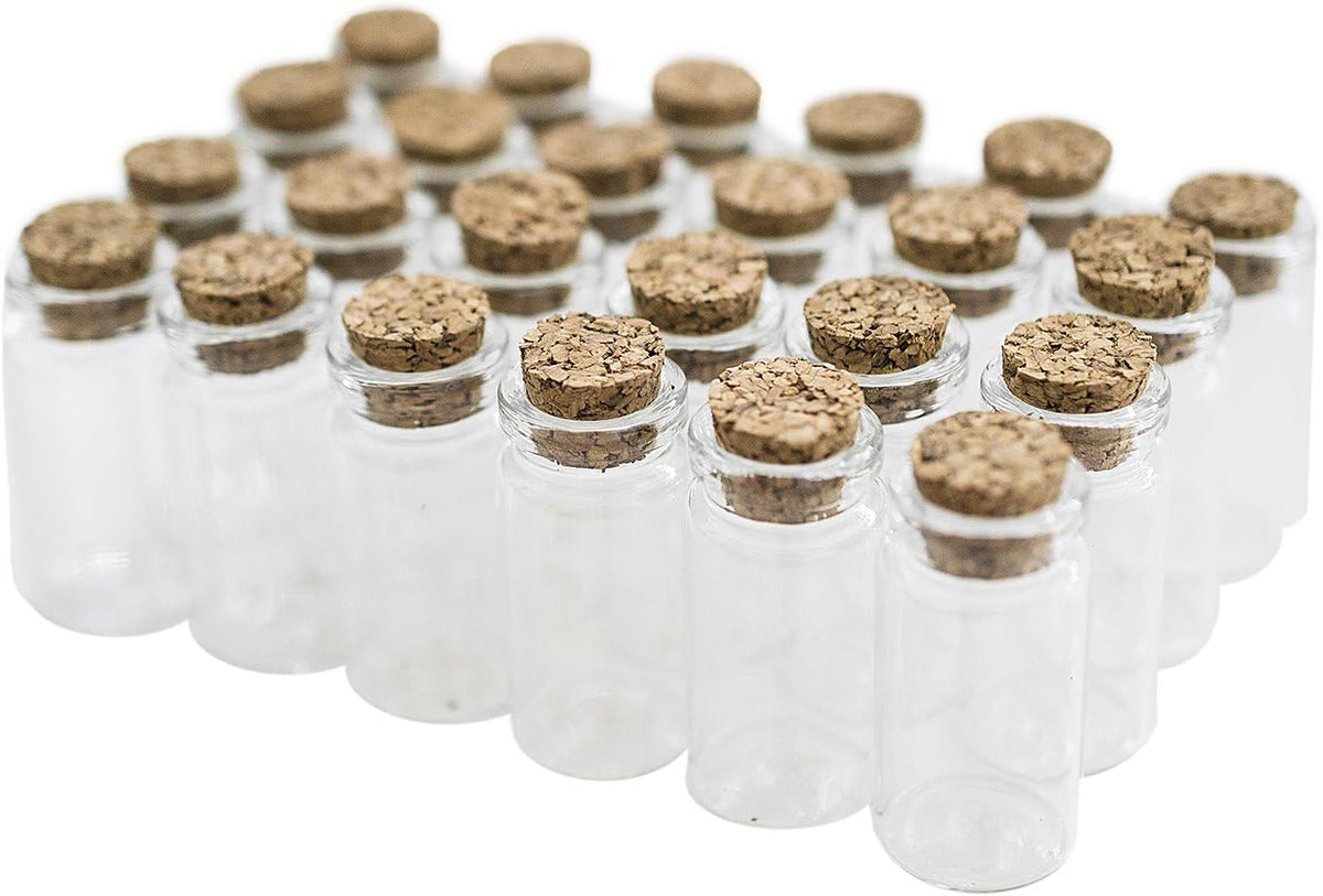 Super Z Outlet Mini Clear Glass Jars Bottles with Cork Stoppers for Arts & Crafts, Projects