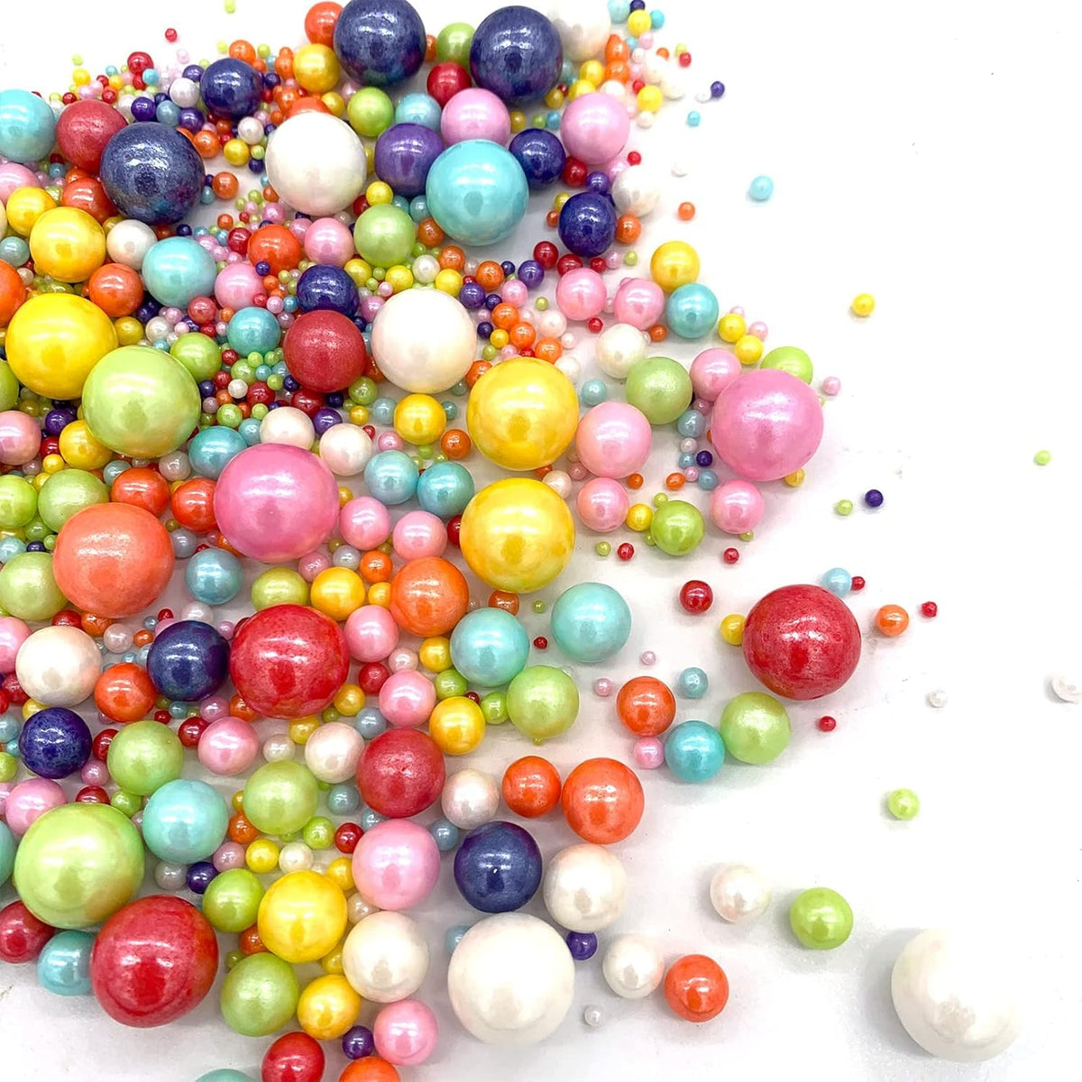 Weraru Edible Mixed Pearl Sugar Sprinkles Candy Mixing Size Baking Edible Cake Decorations Cupcake