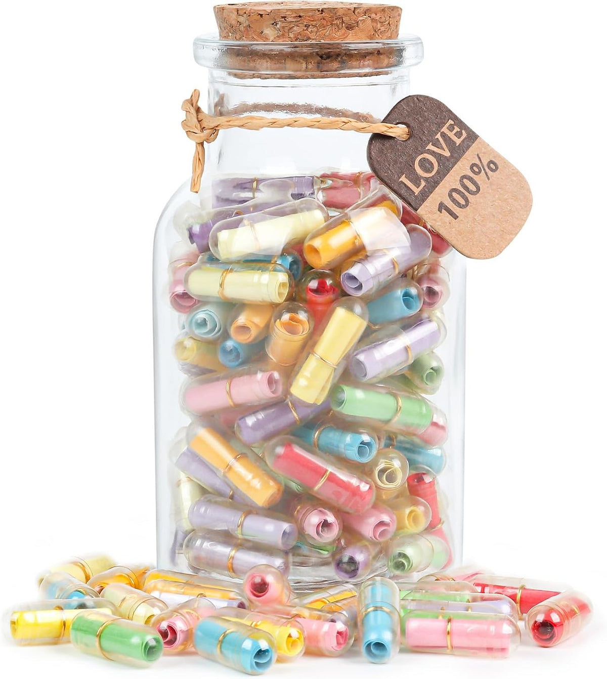 Capsule Letters Message in a Bottle,88pcs Message Pills Love Letter Gift for Boyfriend Girlfriend