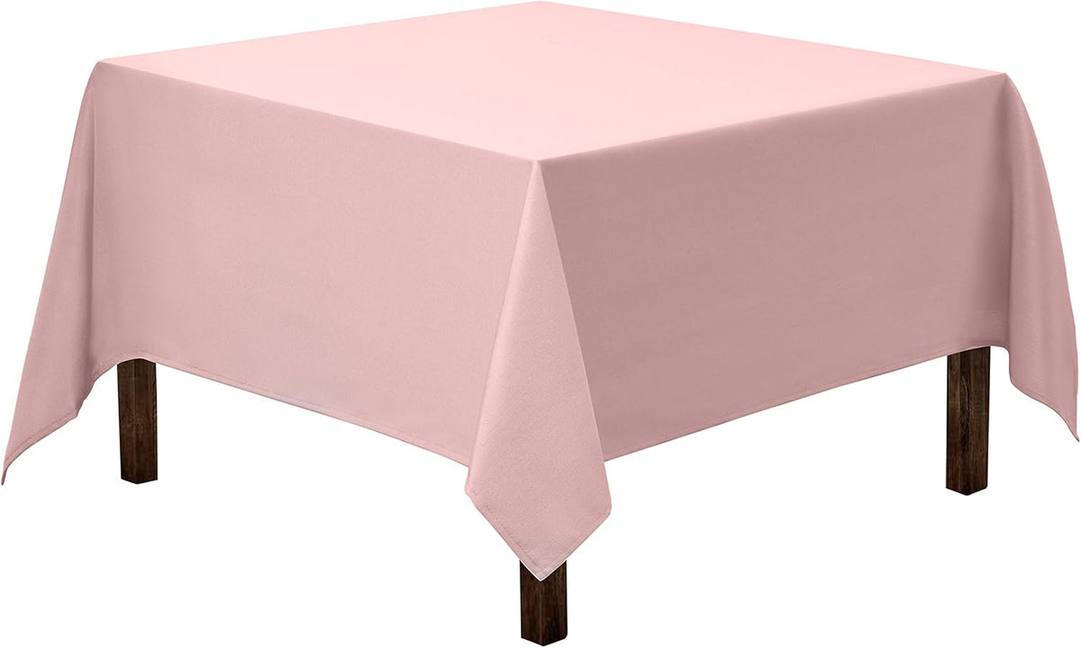 Gee Di Moda Square Tablecloth - 70 x 70 Inch Pink Table Cloth for Medium Square or Round Tables