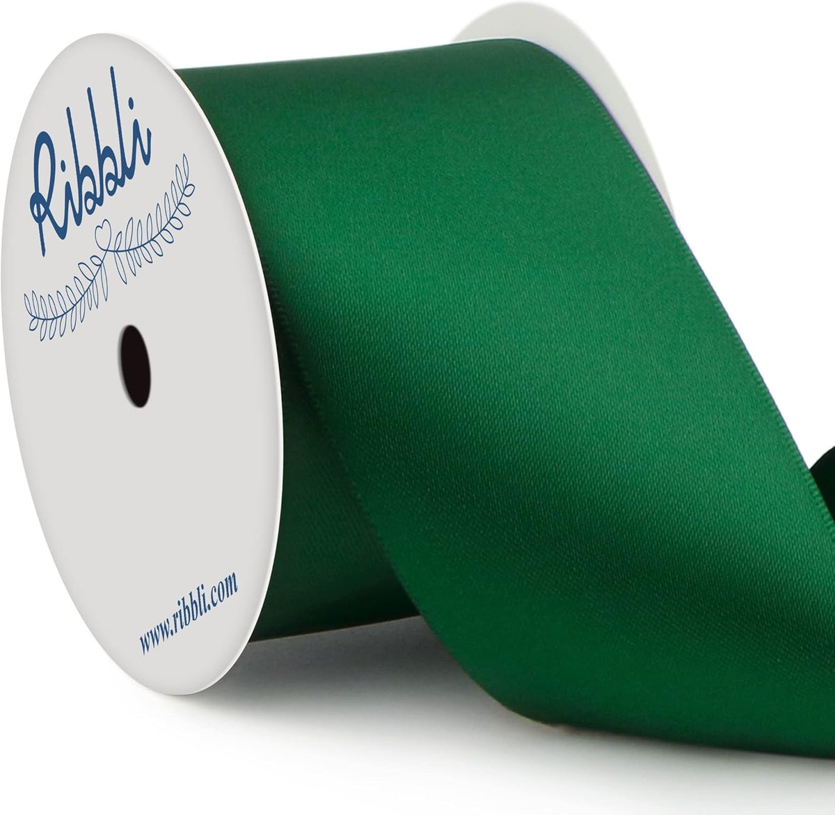 Ribbli Forest Green Double Faced Satin Ribbon, 2” x Continuous 10 Yards,Use for Bows Bouquet,Gift