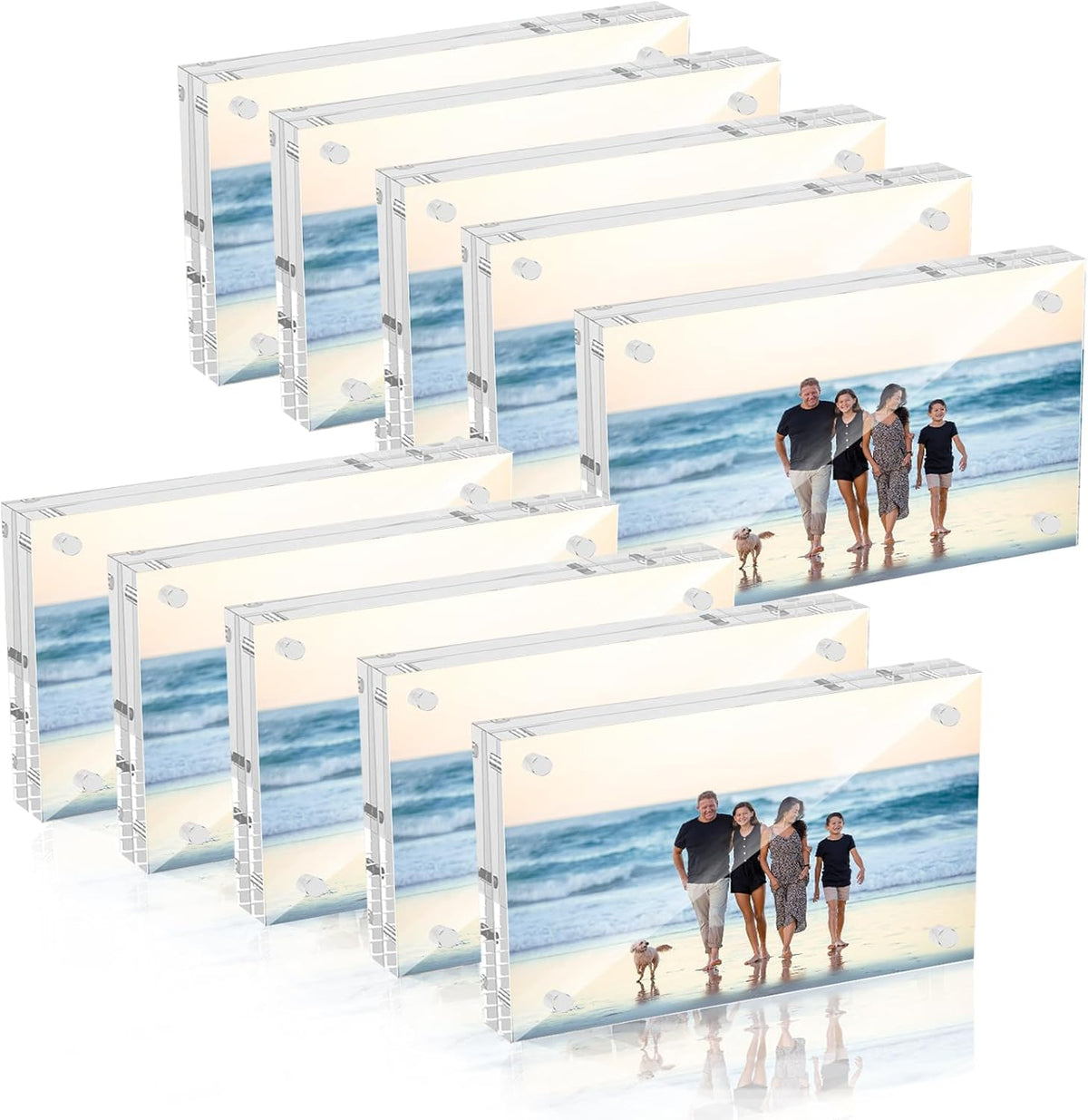 5x7 Acrylic Picture Frame 10 Pack, Clear Picture Frames Double Sided Magnetic Acrylic Frames