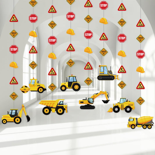 Faccito 8 Packs Back to School Construction decor Traffic Garland Banner