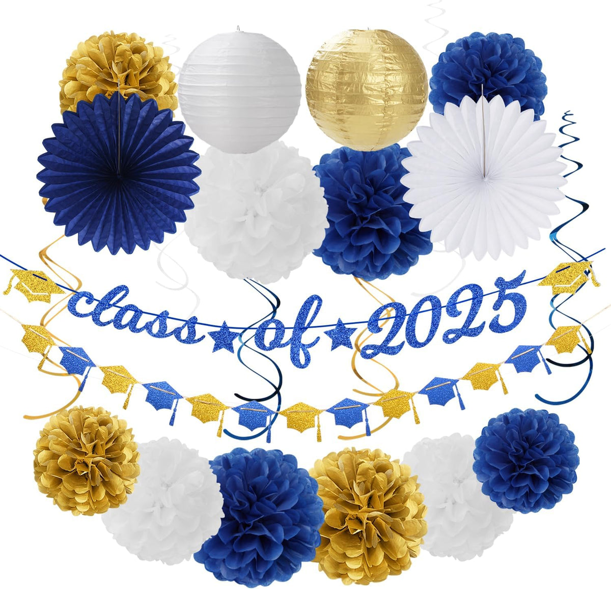 2025 Blue Class-Congratulations Prom Graduation Party-Decorations - 22pcs High School College Grad
