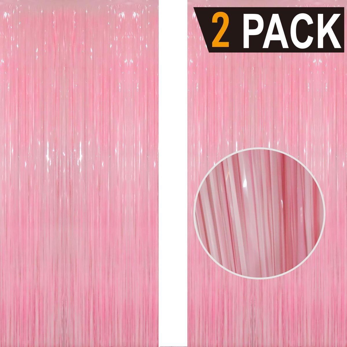GOER 6.4 ft x 8.2 ft Metallic Tinsel Foil Fringe Curtains Party Photo Backdrop Party Streamers for