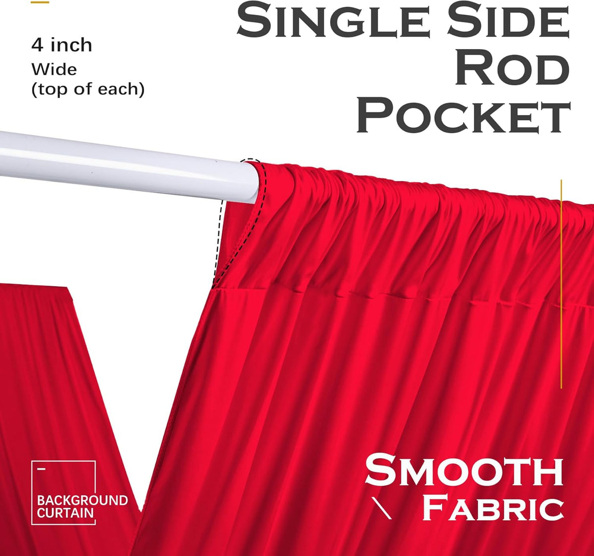 PartyVillage 2 Panels 5ftx30ft Red Ceiling Drapes for Wedding Parties – 30 FT Extra Long Thick
