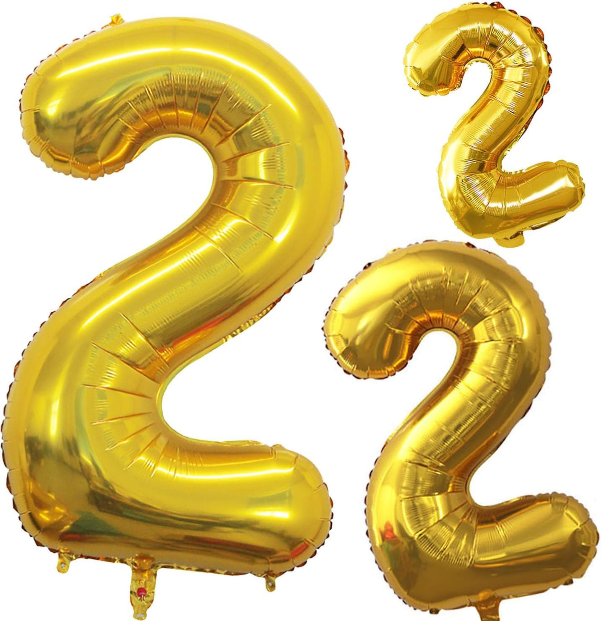 GOER Gold Foil Balloons Number 2,Huge Number Balloons for 2nd Birthday Party Supplies Anniversary