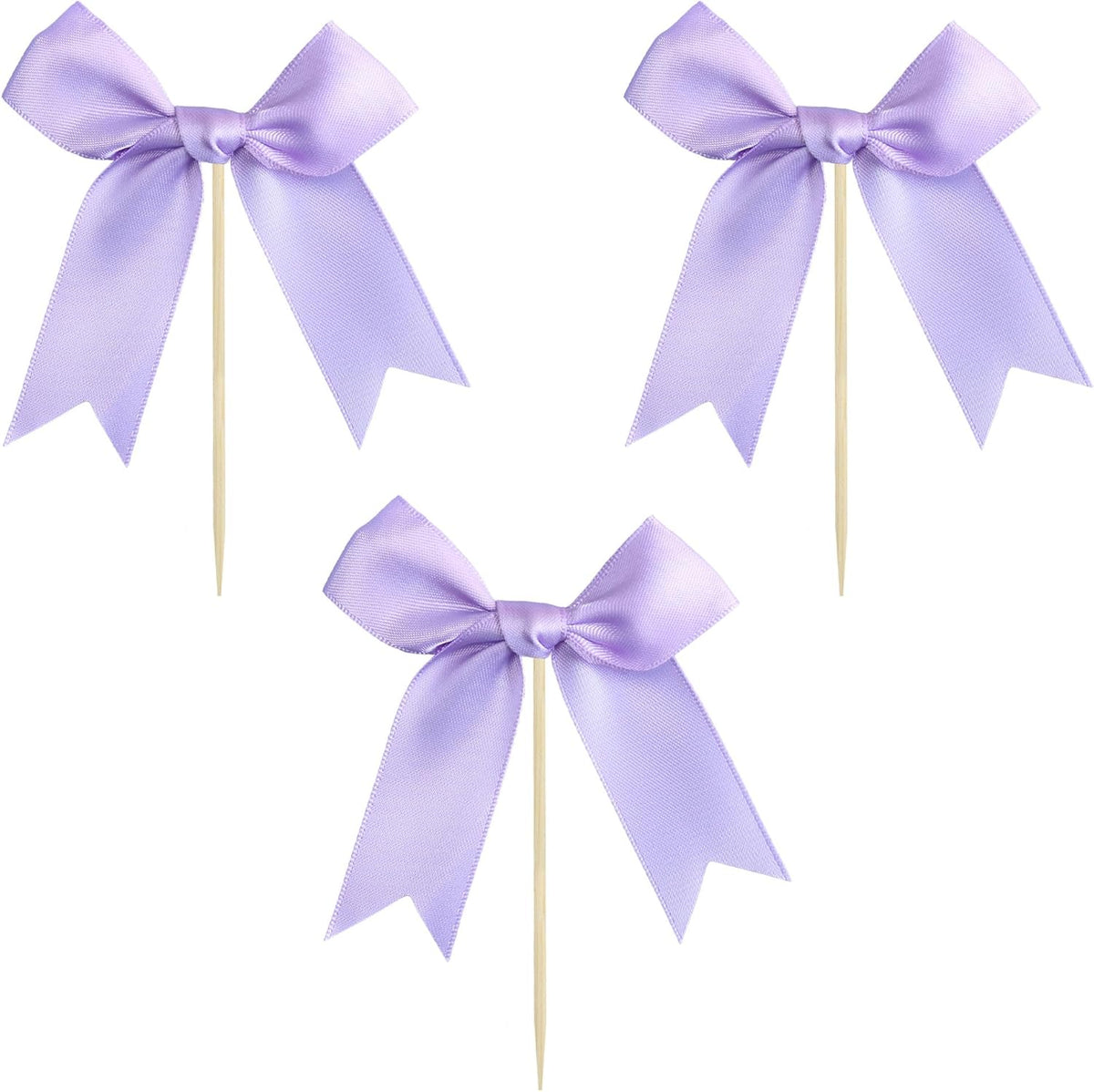 Gyufise 24Pcs Bow Cupcake Toppers Coquette Bow Girls Birthday Cake Decorations Bowknot Cake Toppers