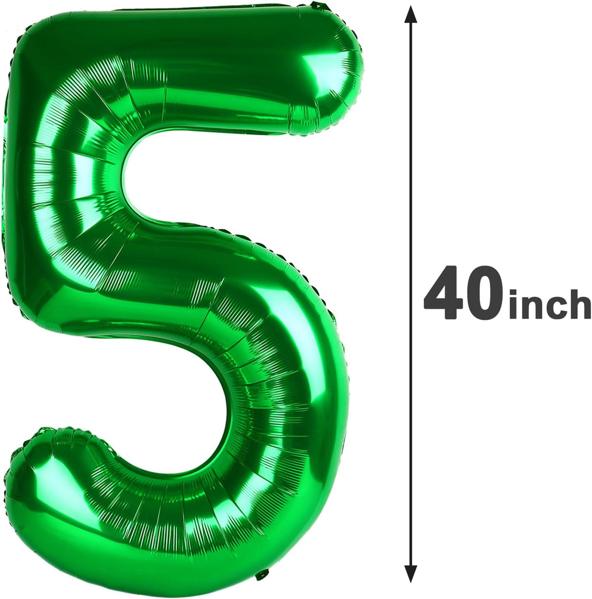 Green 40 Inch Large Number 5 Birthday Balloon, 2025 Five 5th 15 25 35 50 55 Birthday Celebration