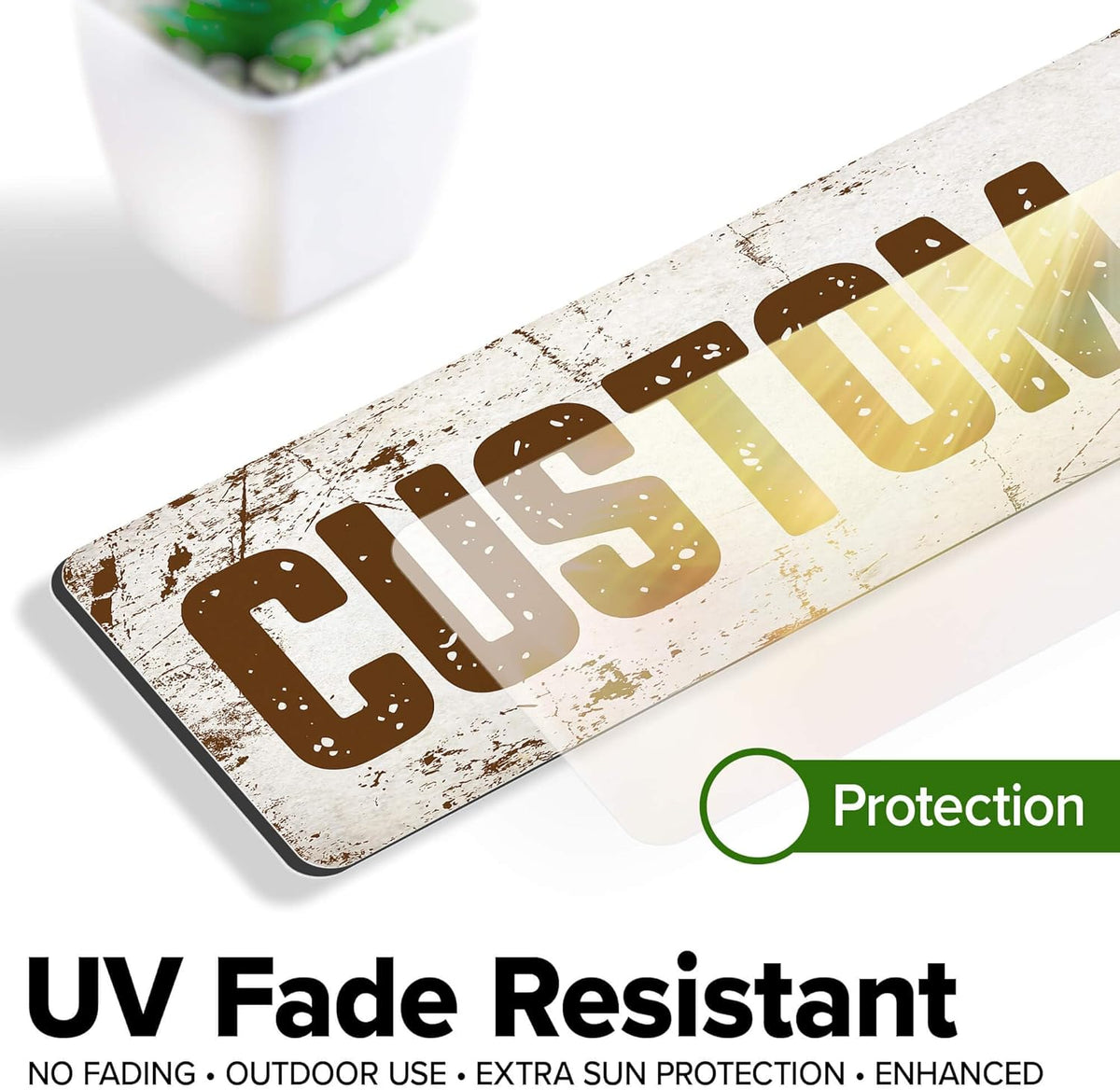 Custom Sign, Custom Street Sign, 11 Font Colors, 13 Font Styles, 4 Hole Options, 22 Sizes, 3x12