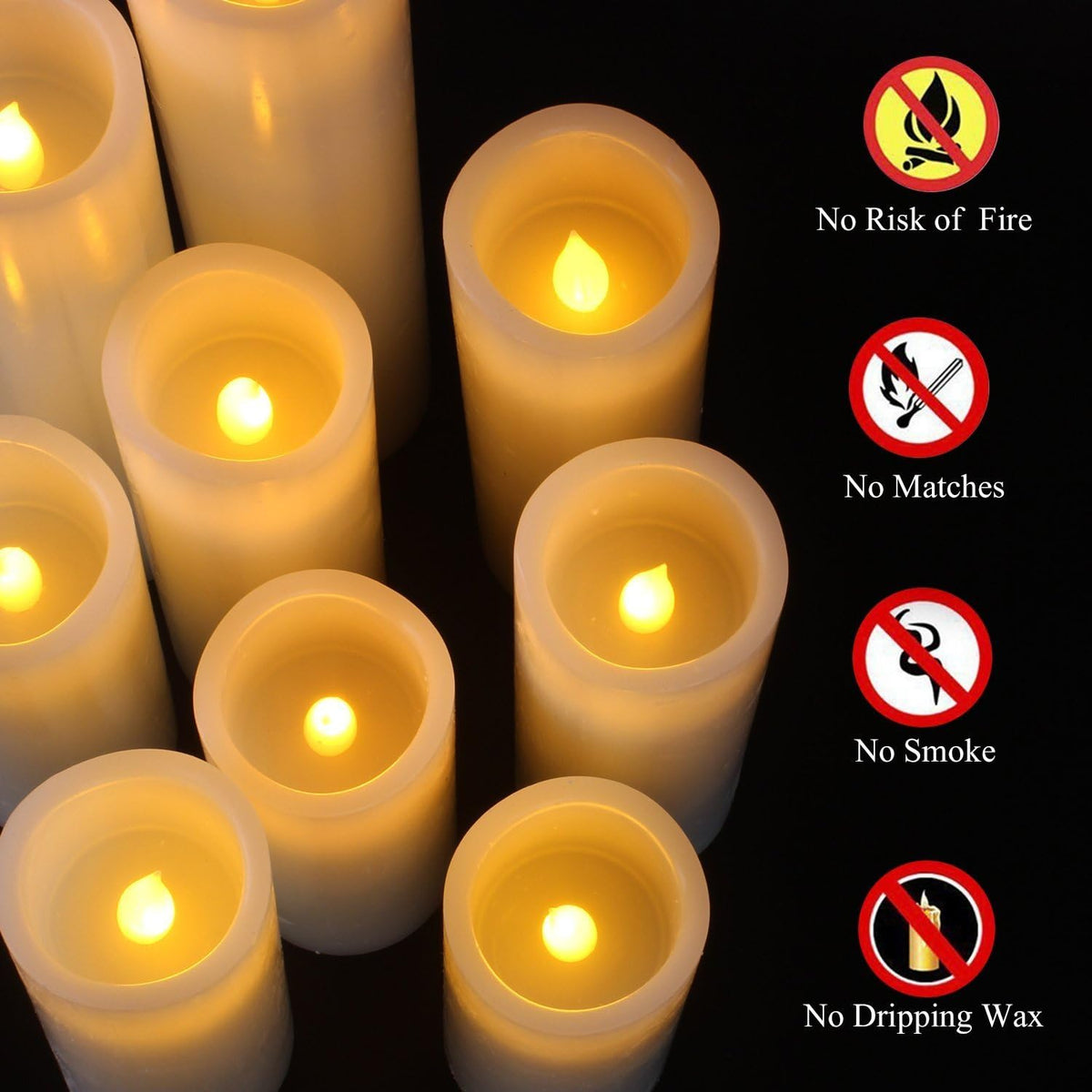 Vinkor Flameless Candles Battery Operated Candles Real Wax Pillar LED Candles with 10-Key Remote
