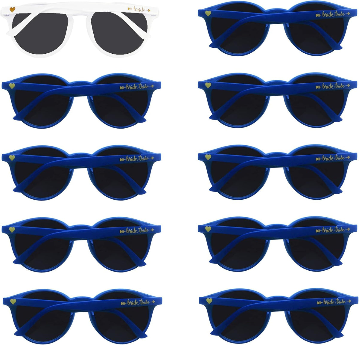 LADY&HOME Bachelorette Party Cat Eye Sunglasses - Bridesmaid & Bridal Shower Supplies, 10pcs Round