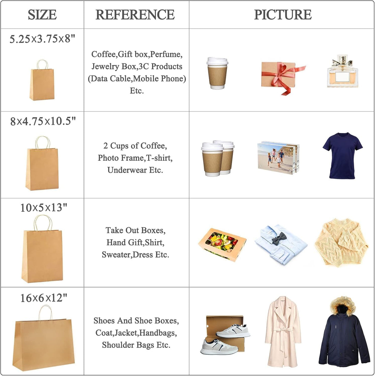 GSSUSA 16x6x12 Inches Large Paper Bags with Handles, 6000 Pack Brown Paper Gift Bag, Recyclable