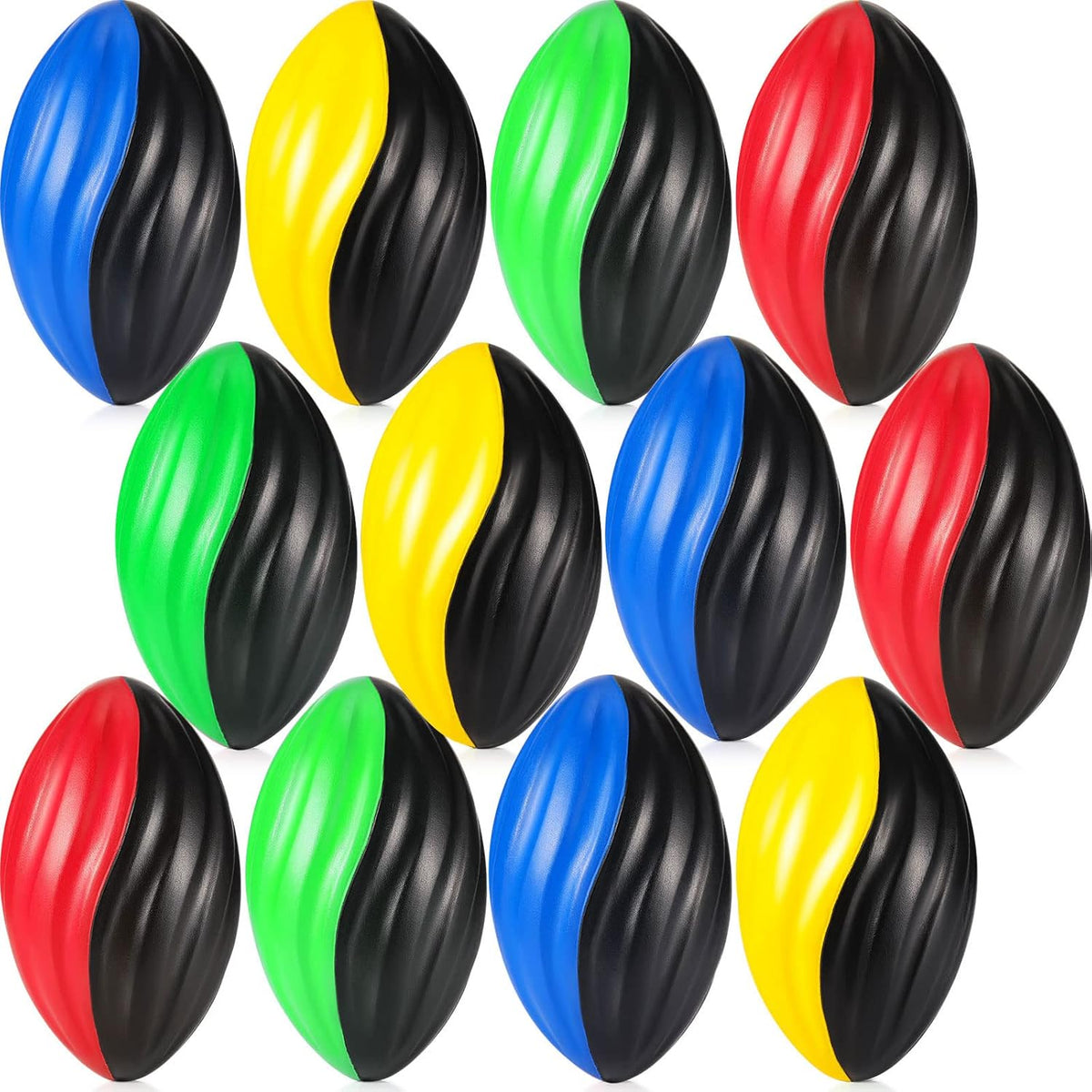 Jerify 12 Pcs Mini Foam Footballs for Kids Students 7 Inch Small Spiral Football Toys Easy Grip