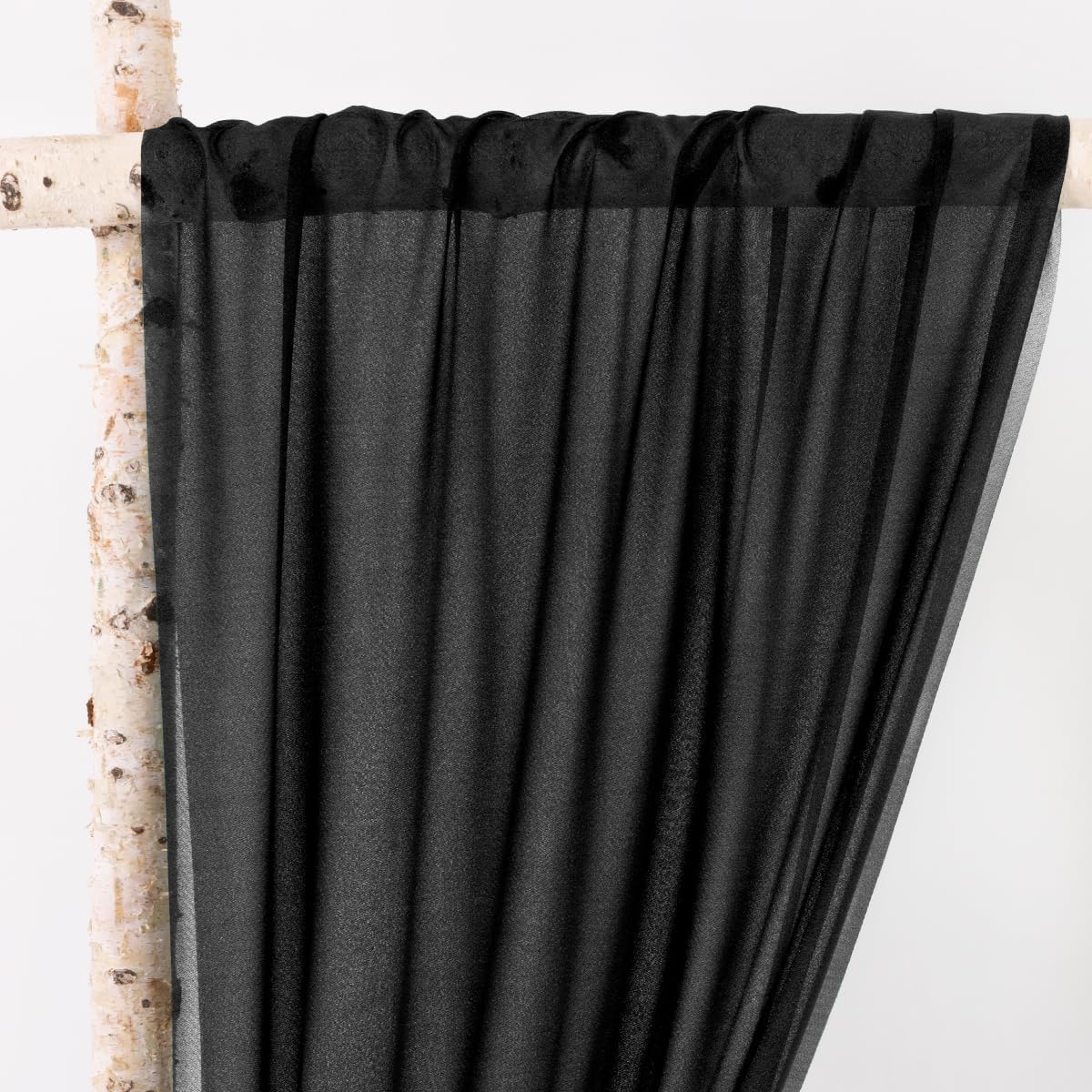 MLMW Wedding Arch Draping Fabric 2 Panels 29" x 20Ft Black Sheer Wedding Arch Backdrop Drapes