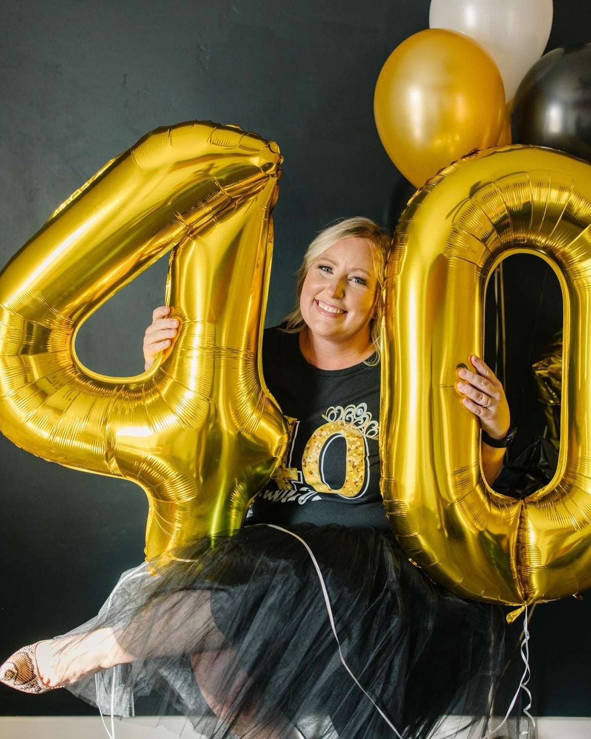 Gold 0 Balloon - Number Balloon 40 Inch, 0th Gold Birthday Decorations