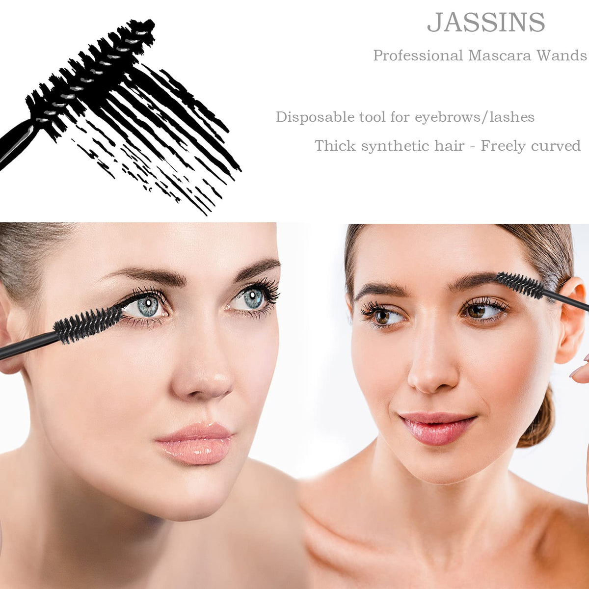300pcs Disposable Makeup Tool Kit,Brow brush/Mascara brush/Lip Applicators/Eyeshadow