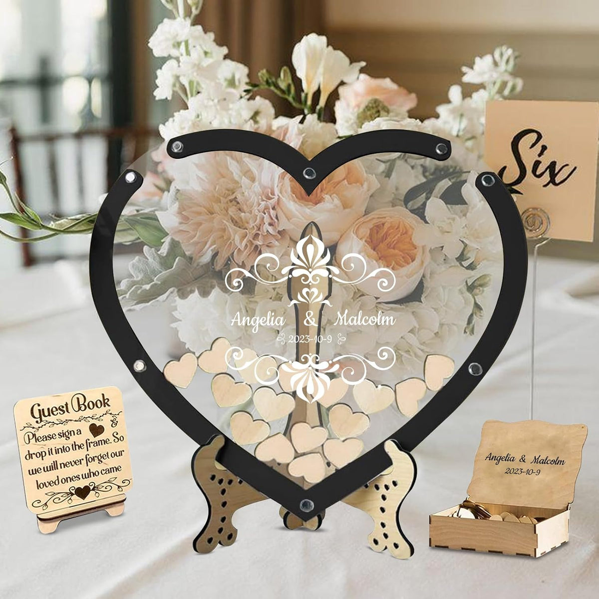 Personalized Wedding Guest Book Alternative Custom Name & Date Guestbook Sign Customized Guest Book