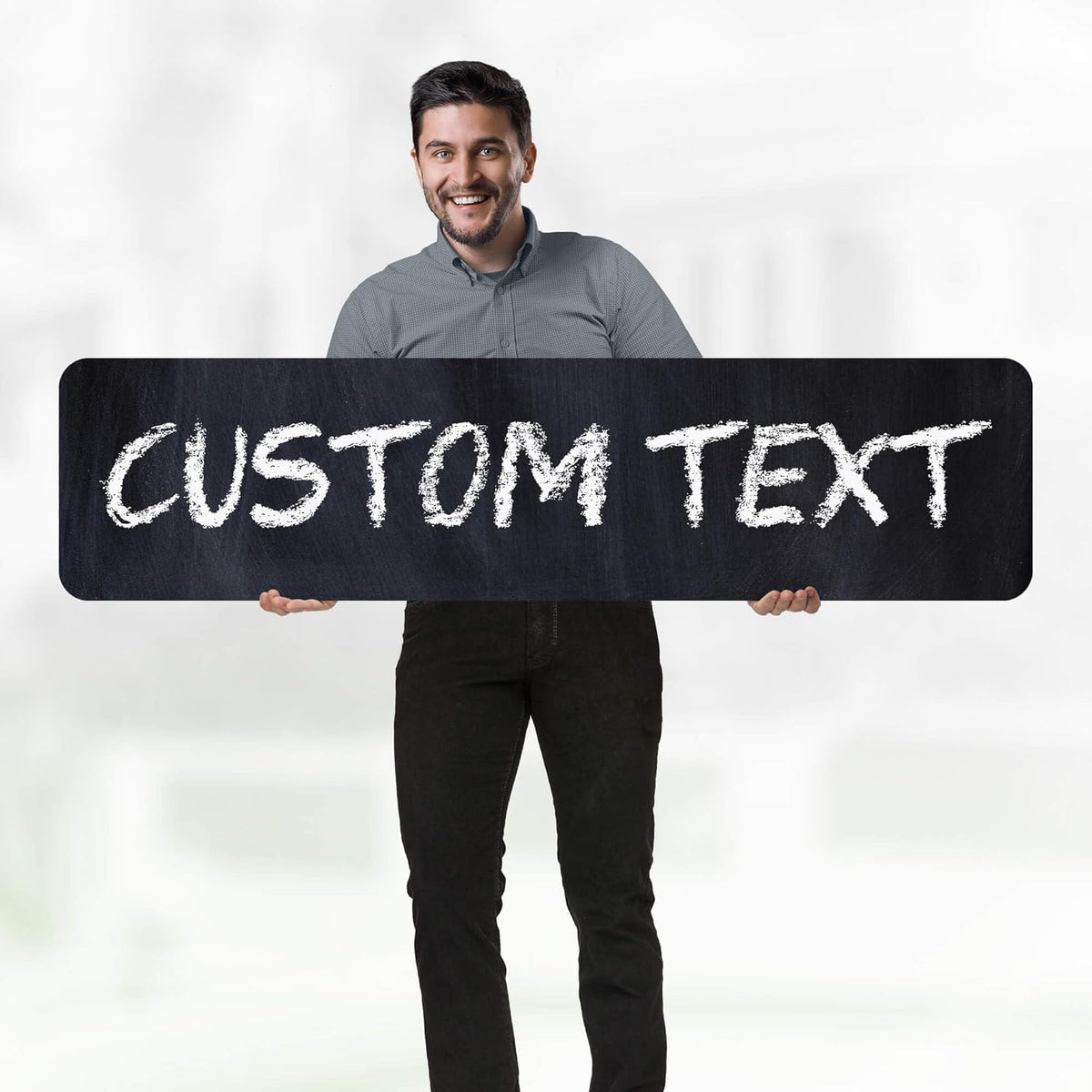 Custom Sign, Custom Street Sign, 11 Font Colors, 13 Font Styles, 4 Hole Options, 22 Sizes, 12x48