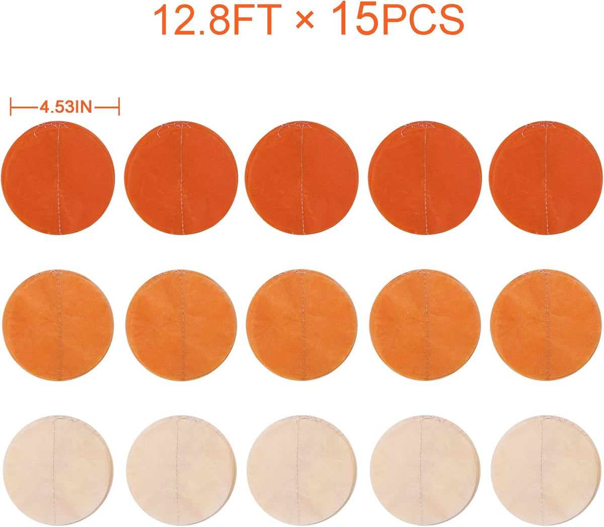 192 Ft Orange Party Decorations Ombre Orange Big Circle Dots Backdrop Streamer Tissue Paper Polka