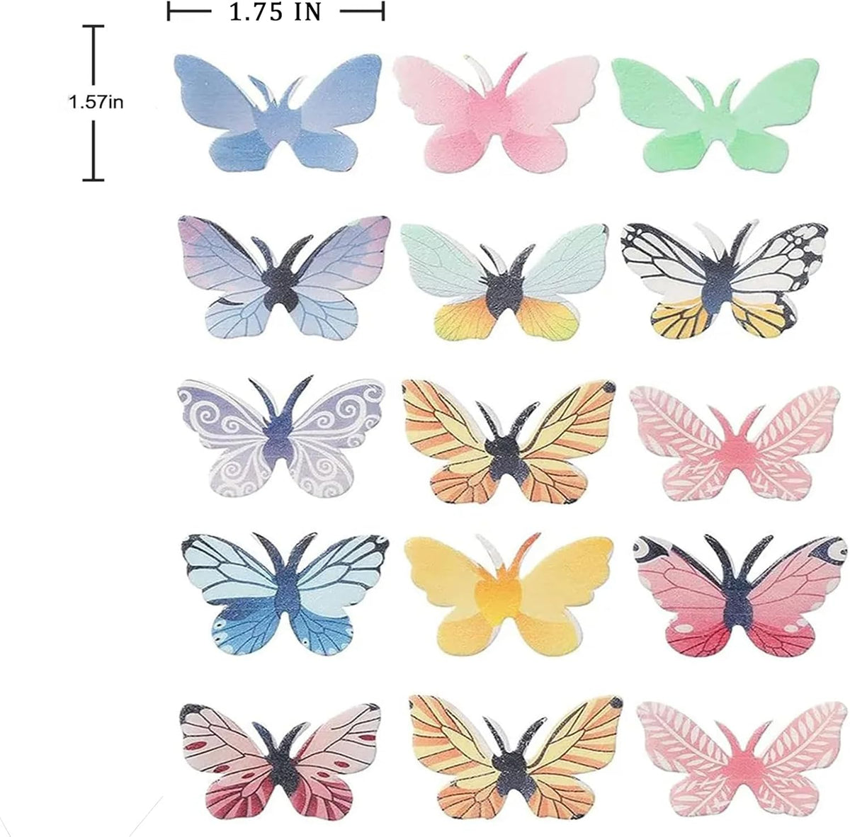 YOcity 72Pcs Edible Butterflies Cake Toppers Edible Butterfly Cupcake Toppers Wafer Paper
