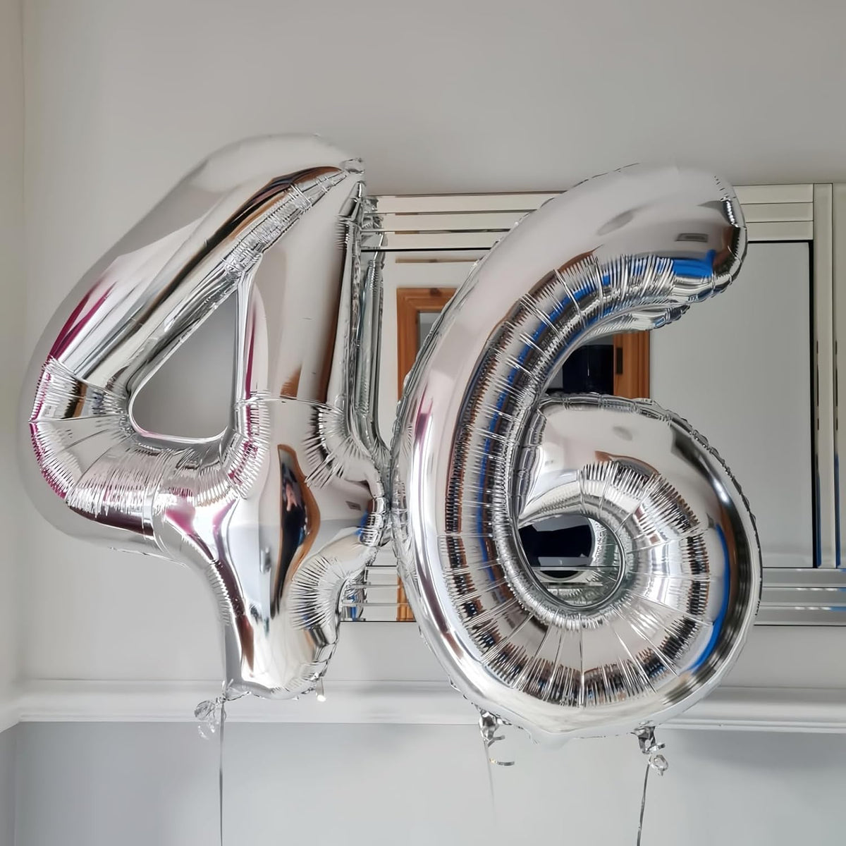 Silver 4 Balloon,40 Inch Number 4 Balloon,4 Birthday Balloon Decorations,Helium Silver 4 Balloon