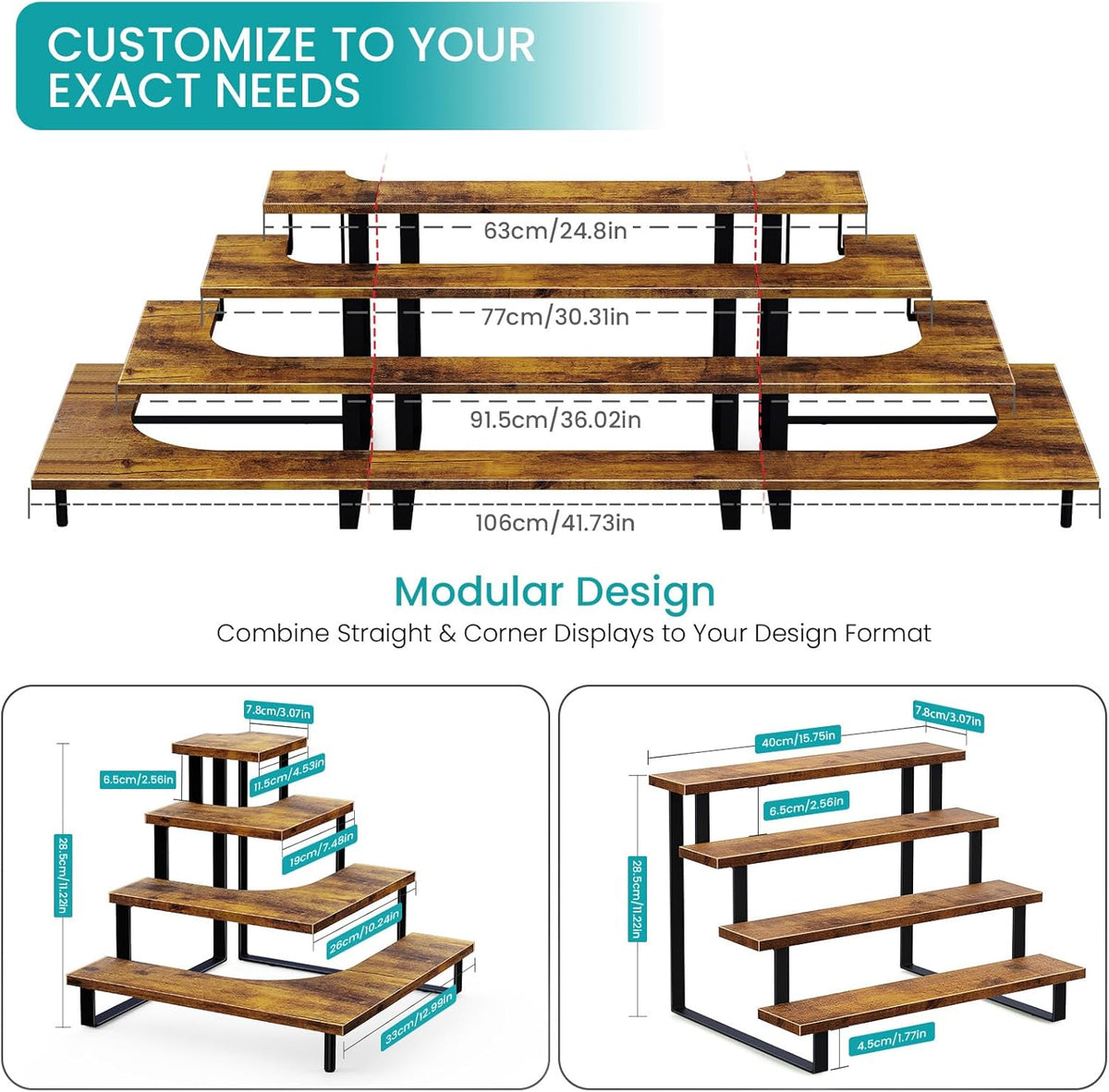 ELITEROO Wooden Cupcake Stand, Tiered Cupcake Display Tower Stand for 24 Cupcakes, Dessert Table