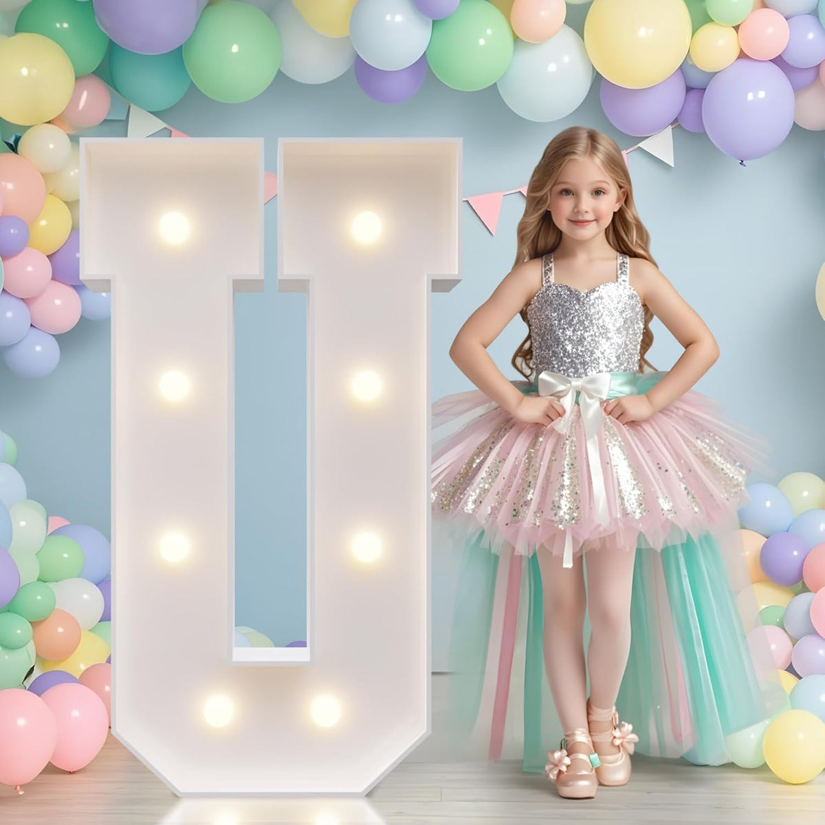 JoyMuse Marquee Letters 3 Feet Tall, Light Up Letters 3FT with Lights, Large Letters for Party