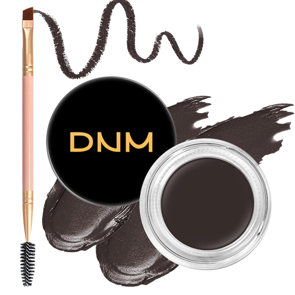 Eyebrow Pomade Kit with Dual-ended Eyebrow Brush, Water and Stain Resistant High Pigment Pomade