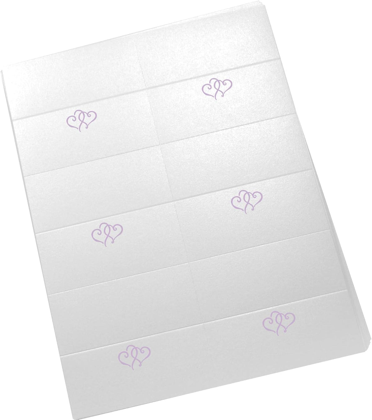 Linked Hearts Printable Place Cards, Lavender (Choose Color), Set of 60 (10 Sheets), Laser & Inkjet