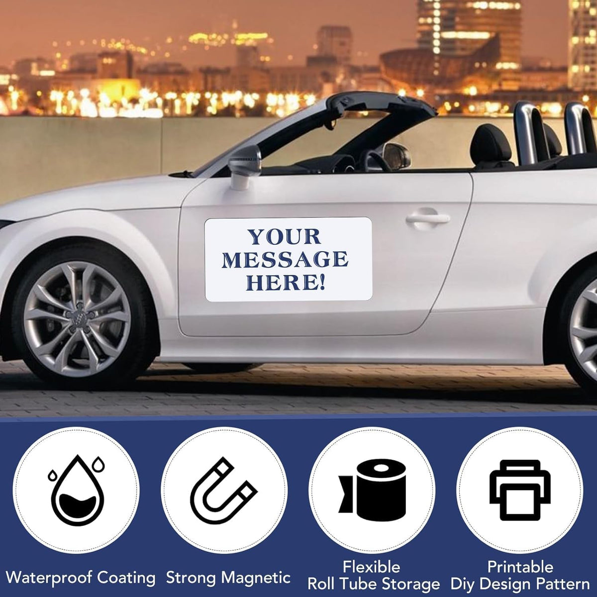 DIYMAG 2Pcs 17x12 Inch Blank Car Magnets, Flexible Magnetic Bumper Sticker Set for Advertising