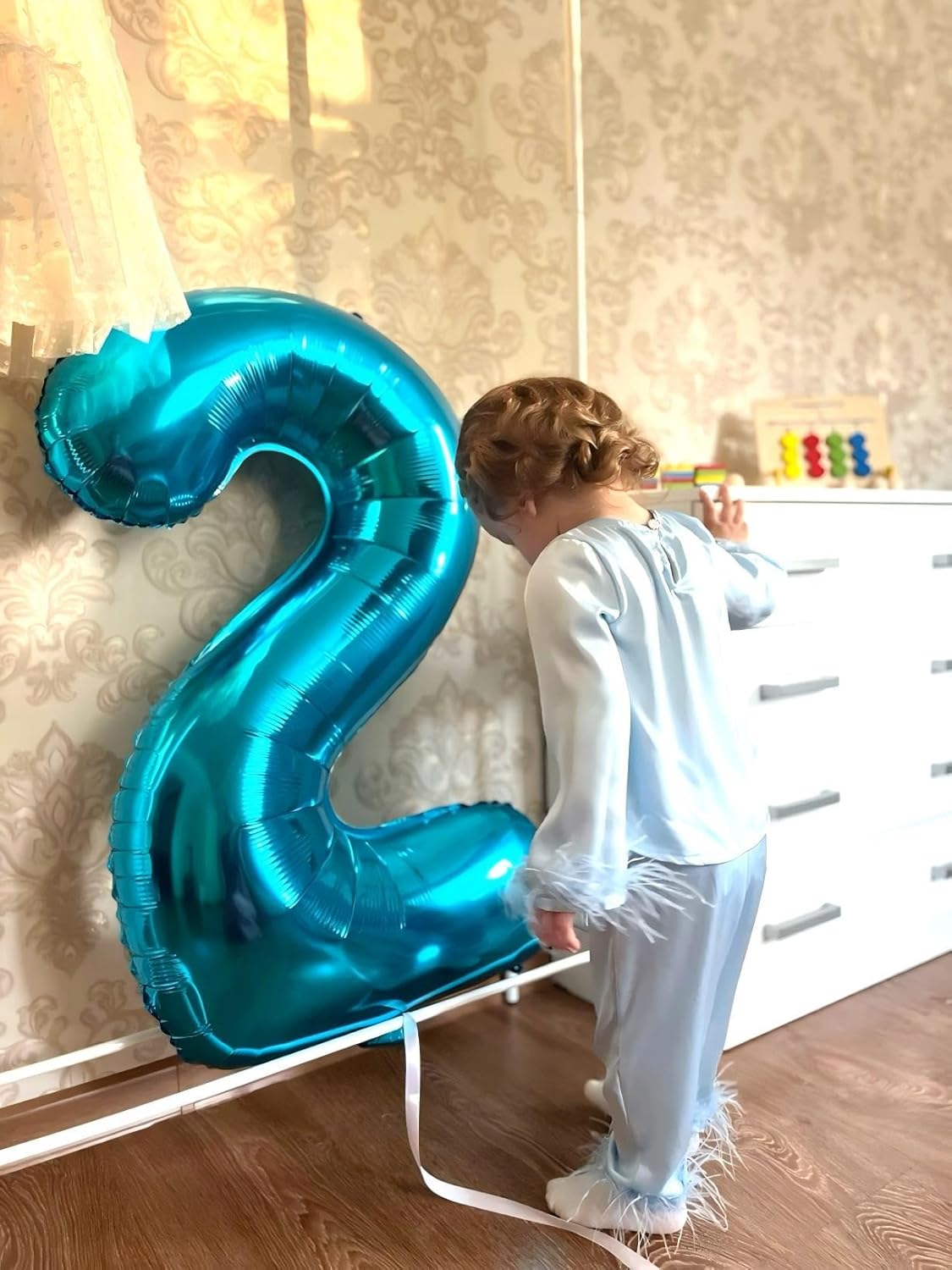 Blue 40 Inch Big Number Balloon Birthday Decoration, Number 2 Helium Balloon 12 20 22 23 24 26 2026