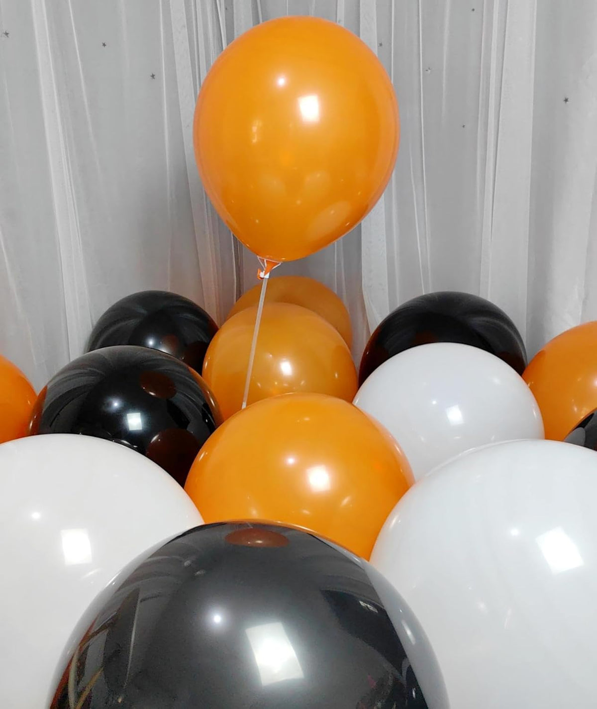 90 Pack Black White Orange Balloons 100 of each of the 3 colors 18 inch Black White Orange Latex