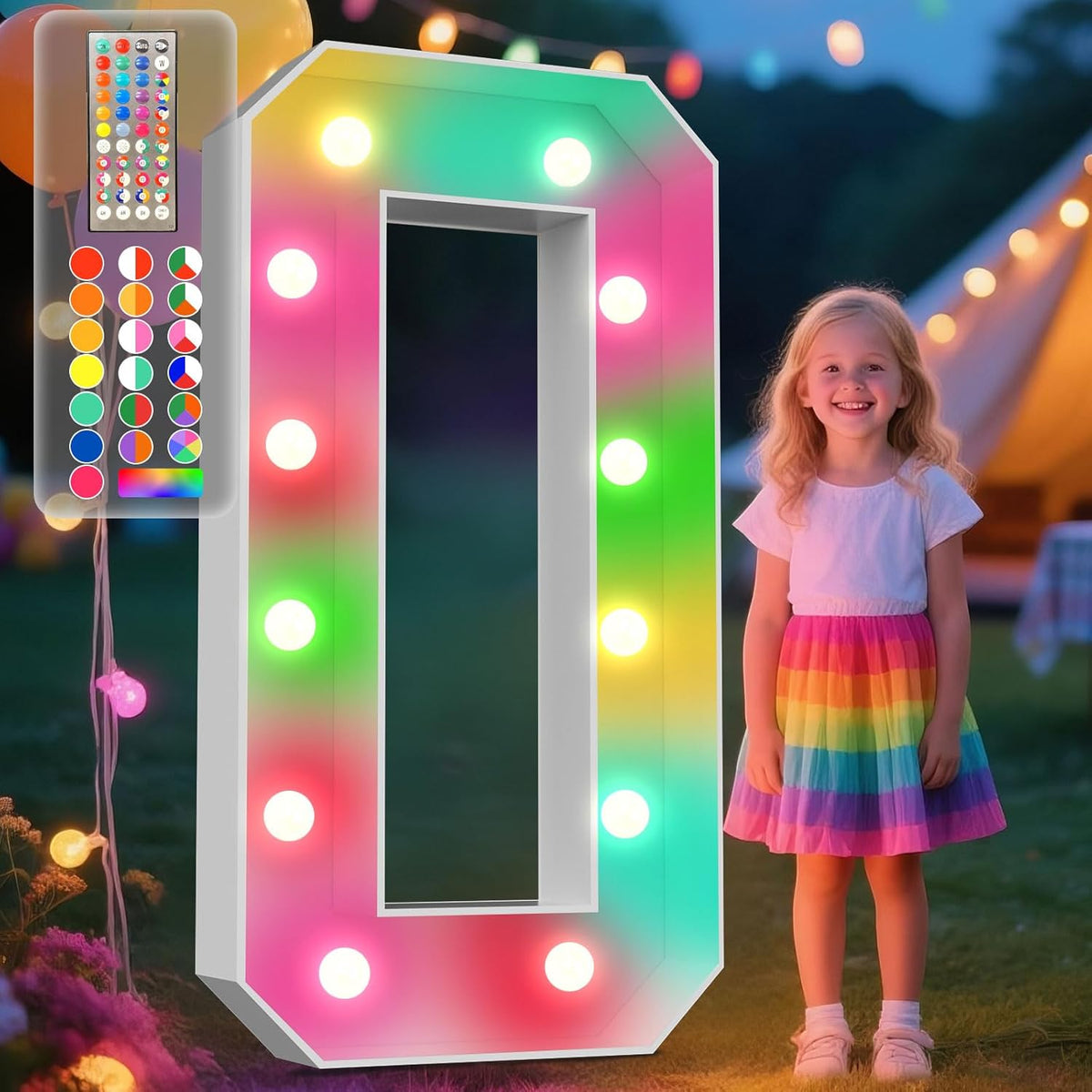 Ledido 4FT Marquee Light Up Letters, 34 Colors Changing Marquee Letter 4 Feet Tall with Remote, Big