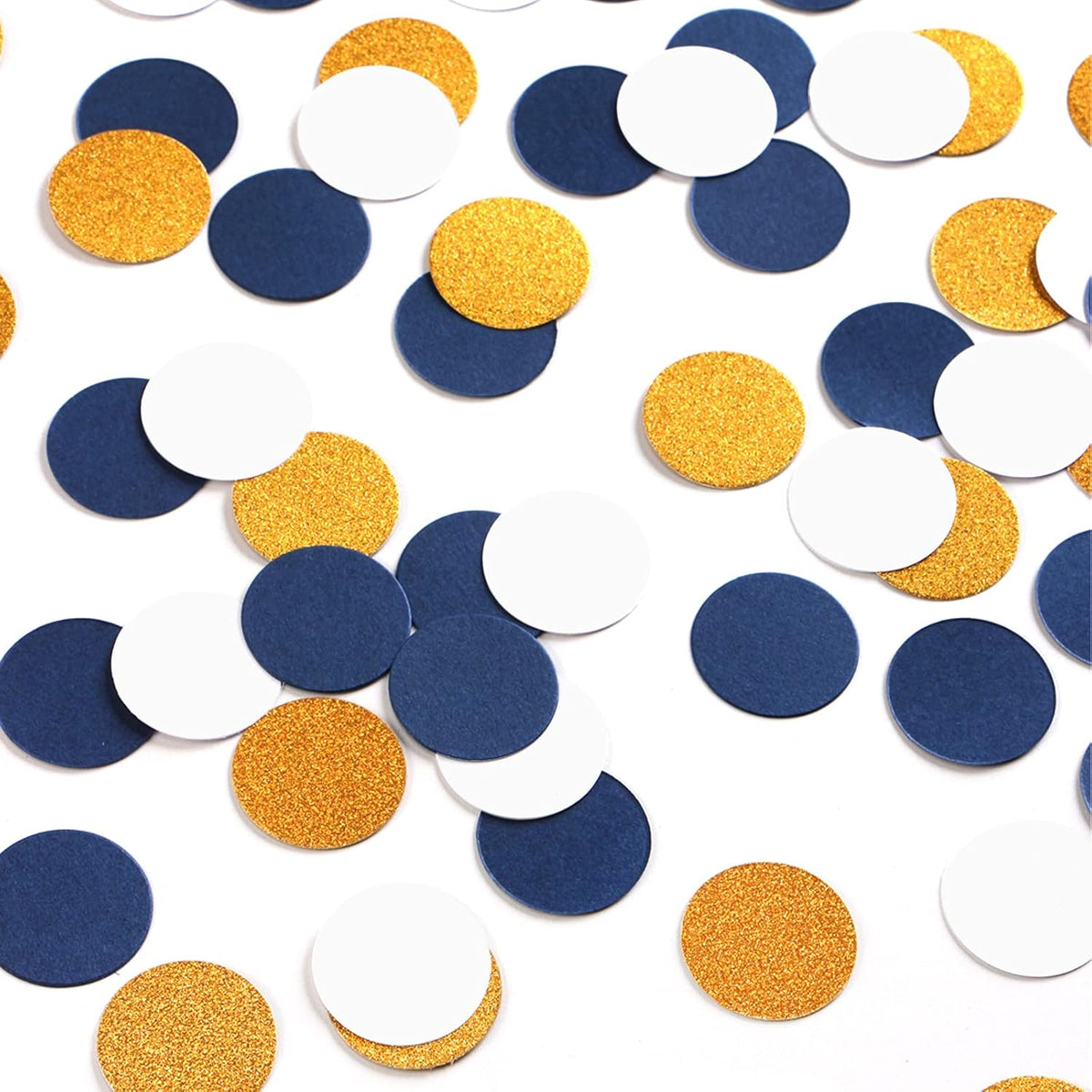 Navy Blue White Gold Confetti Birthday Decorations for Boys Glitter Paper decor Sprinkles