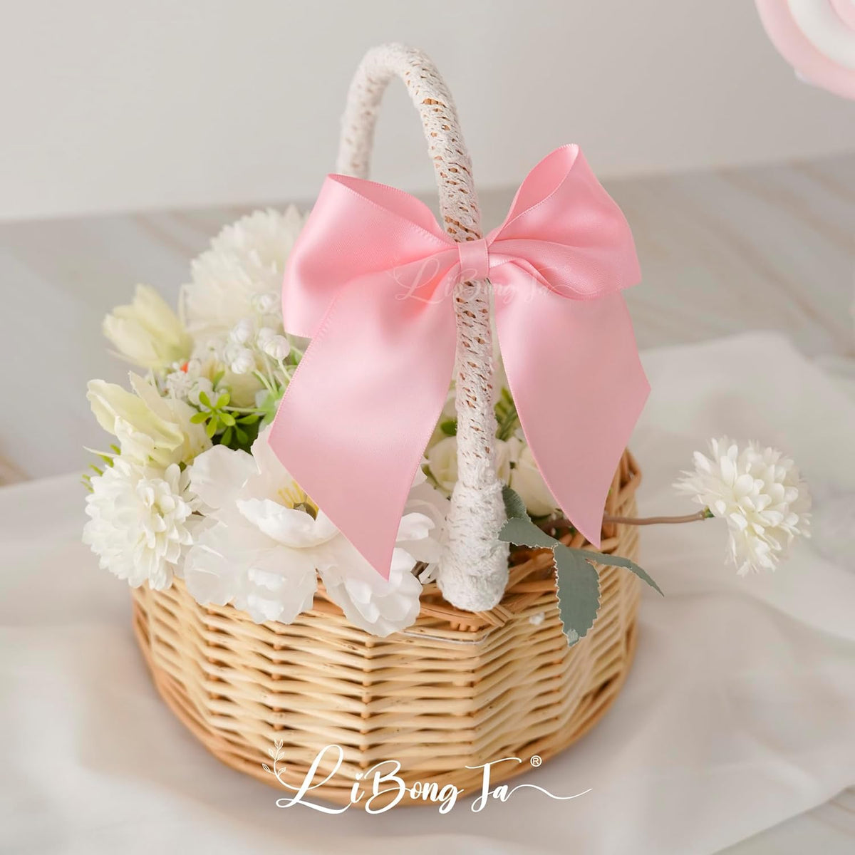 5'' Pink Bow Party Decorations Satin Bows, Twist Tie Bows for Treat Bags, Cake Pops, Pre-Tied Bow