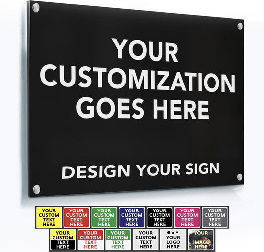 Custom Metal Outdoor Signs - Personalized Aluminum Business Signs, Waterproof, White Aluminum