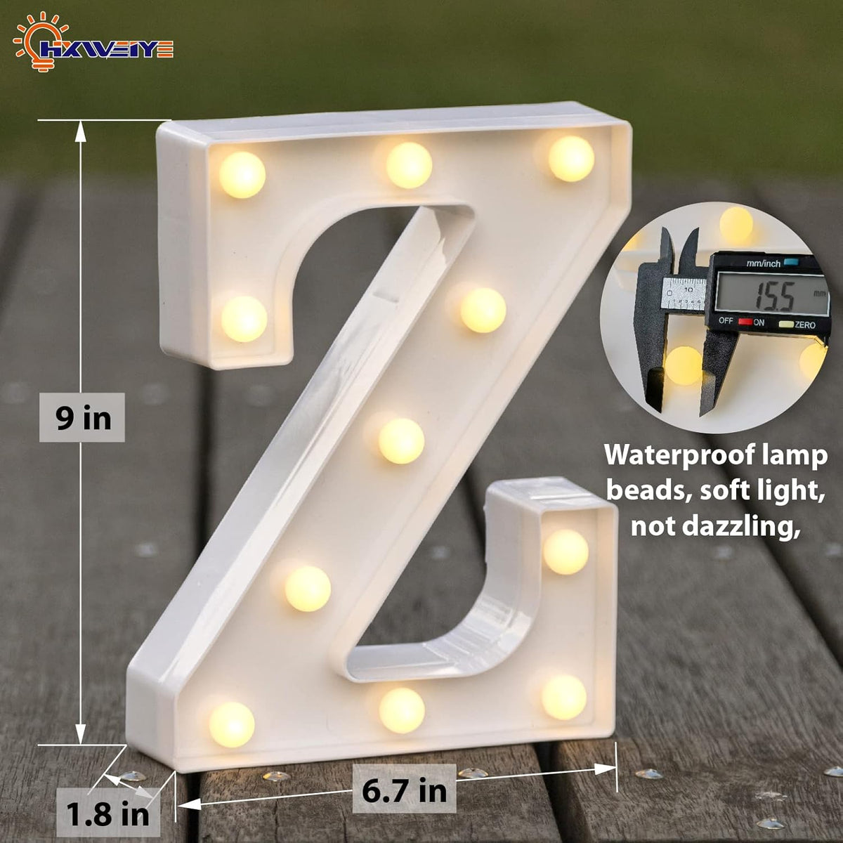 HXWEIYE LED Marquee Letters Lights Sign Z, 26 Alphabet & Number 0-9 Warm White Led Letters for Bar